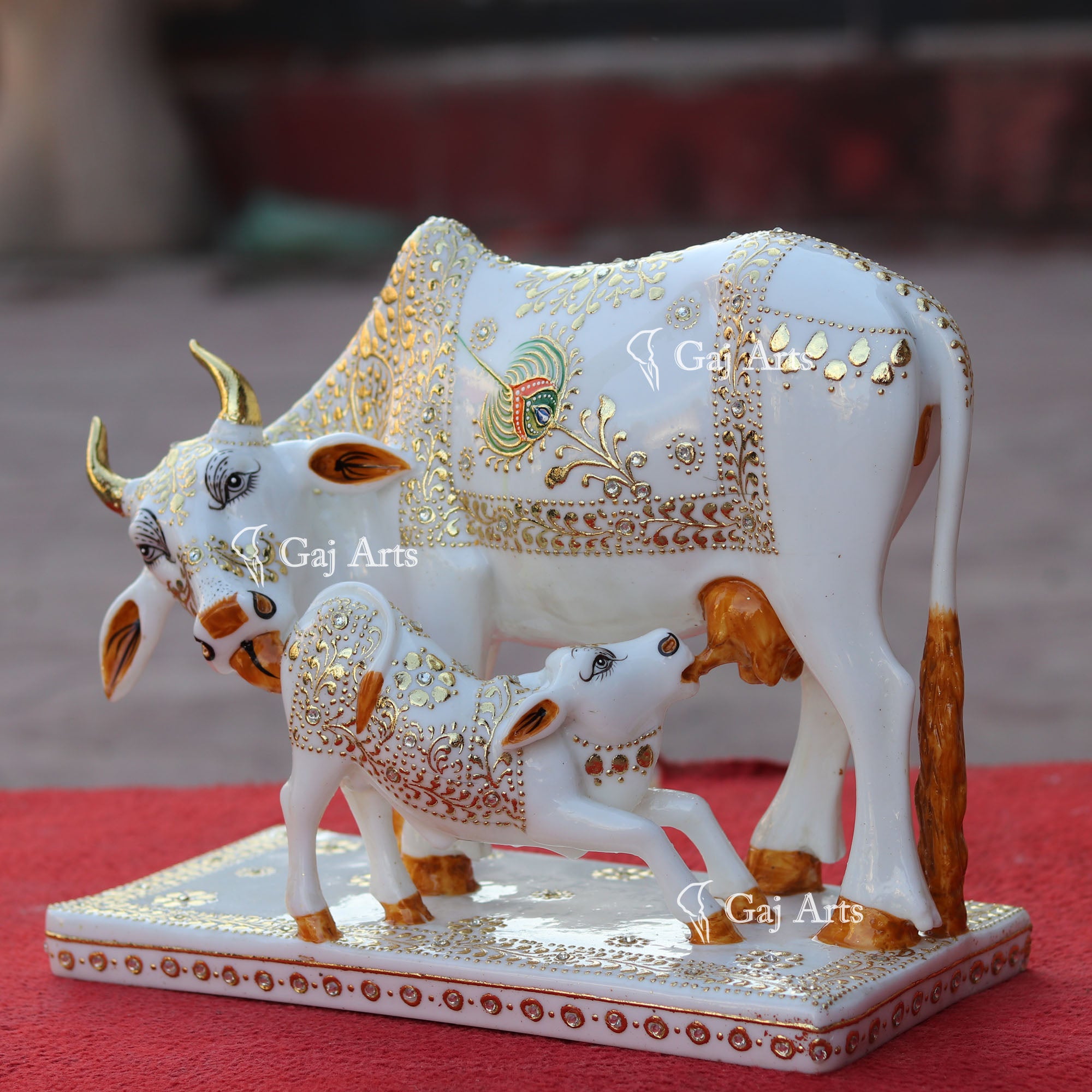 Makrana Marble Sacred Cow Idol | 12 Inch
