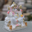 White Marble Ganesh Murti | 7 Inch