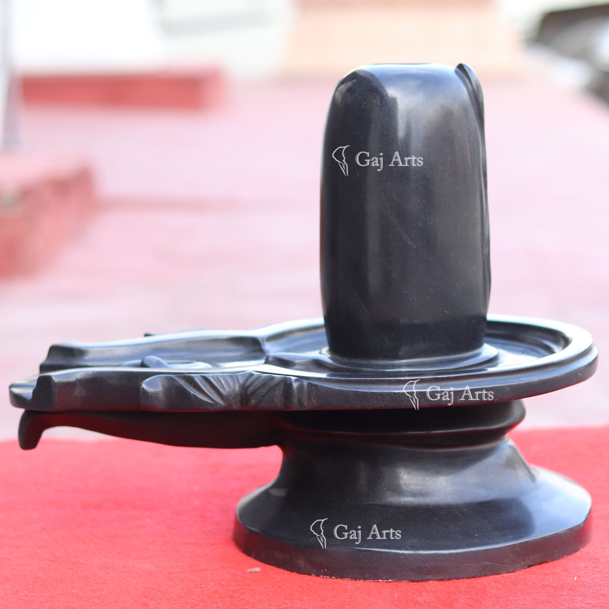 Premium Jet Black Marble Shivling | 15 Inch