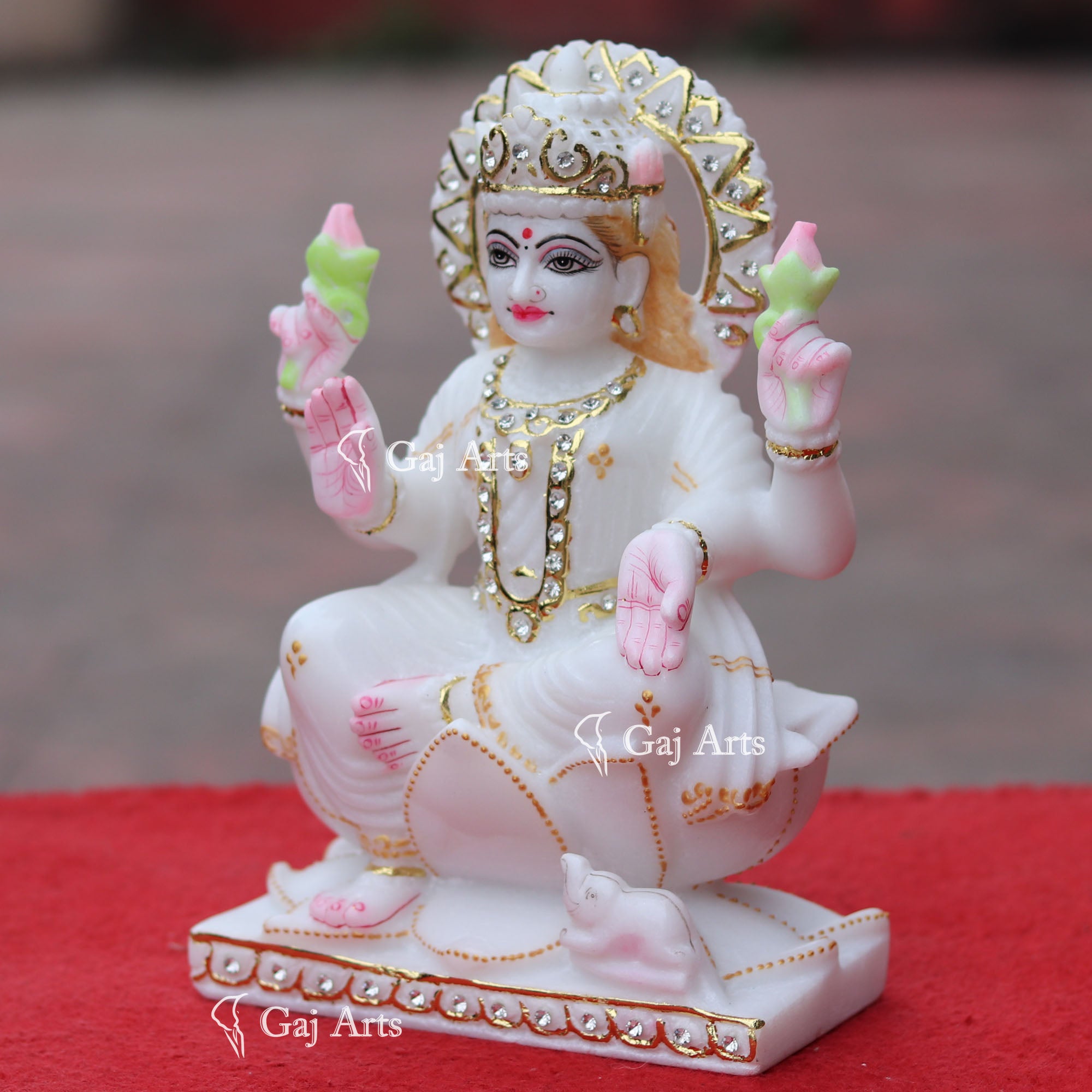 White Marble Lakshmi Maa Statue | 9 Inch