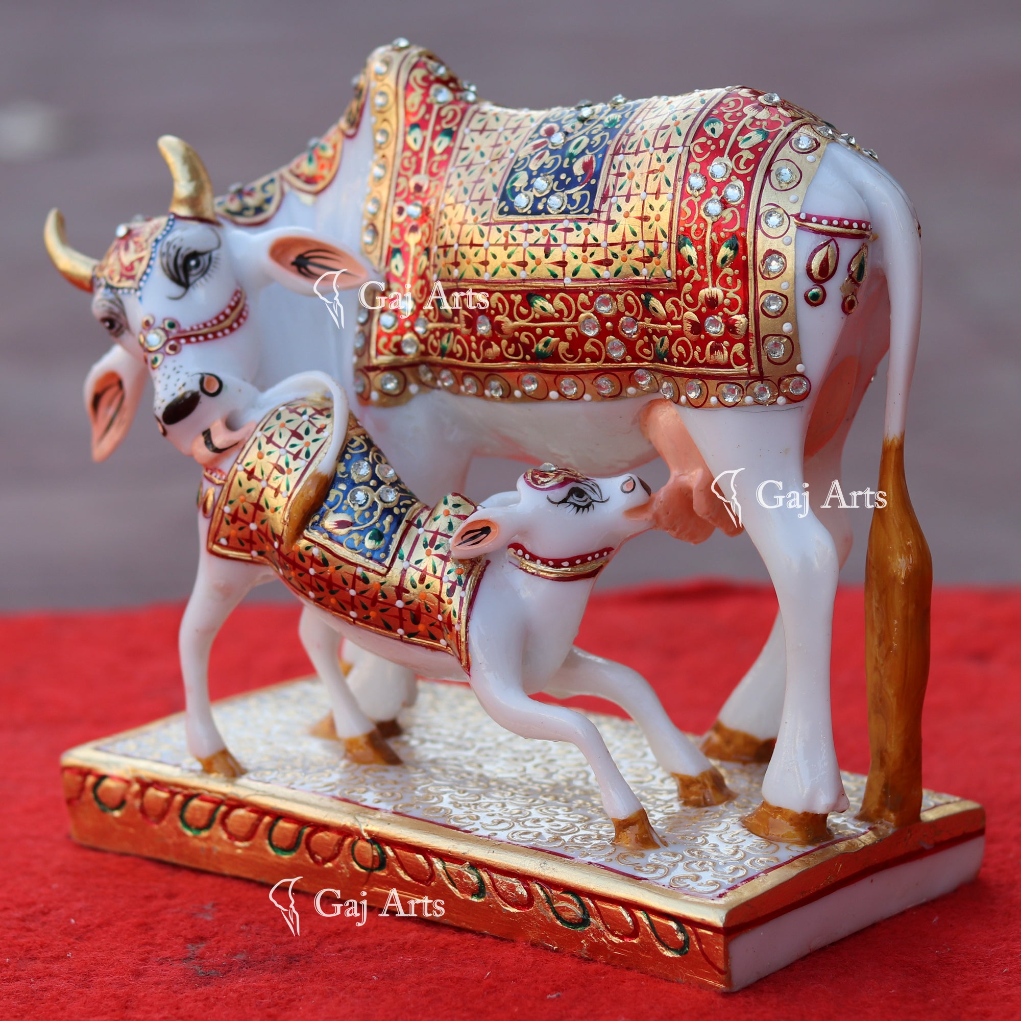 Makrana Marble Cow Idol | 9 Inch