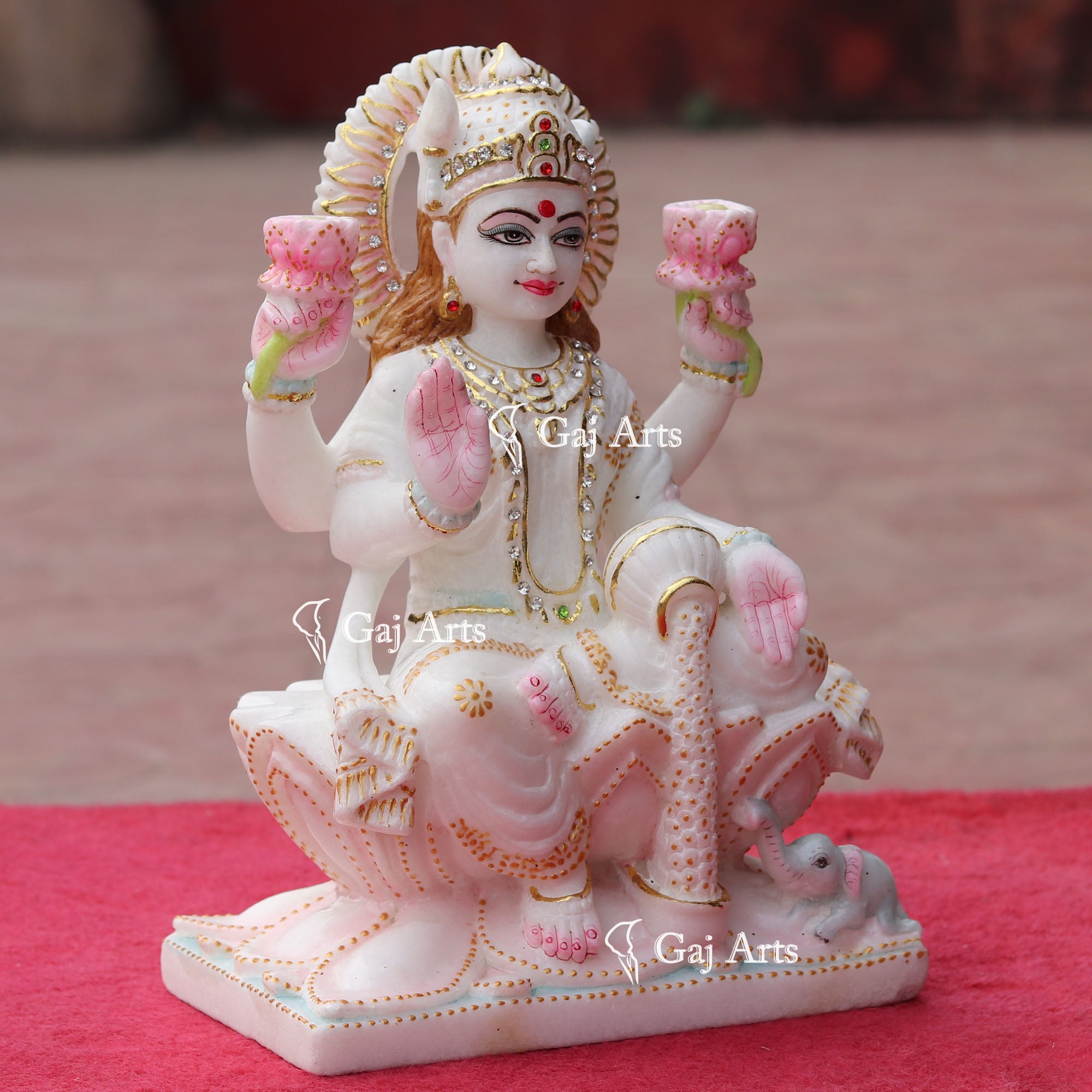 White Marble Lakshmi Mata Statue | 12 Inch
