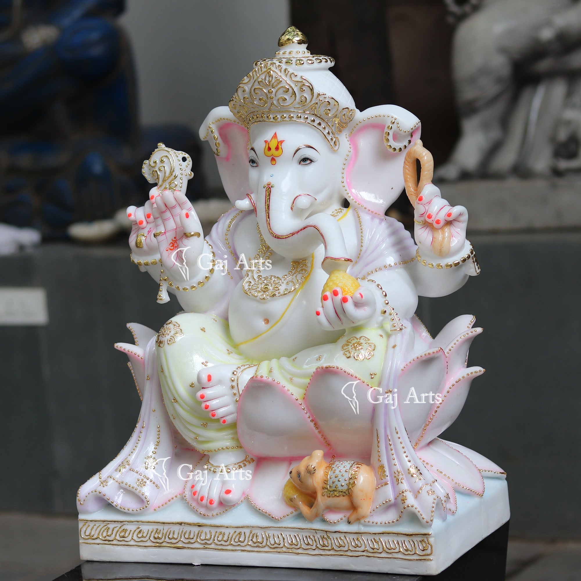 White Marble Ethiopia Ganesh Idol | 24 Inch