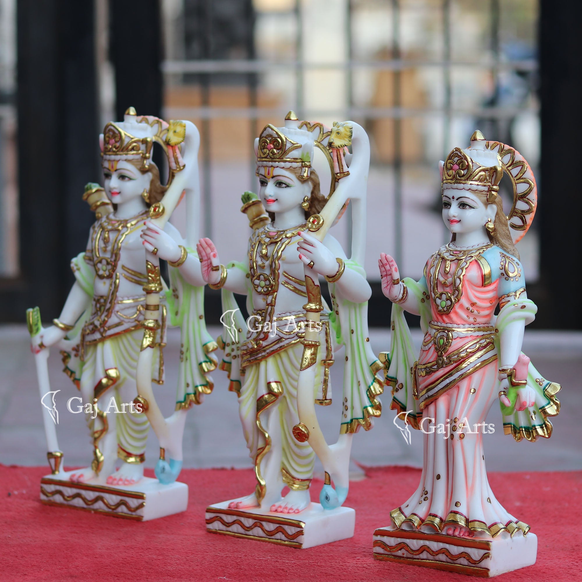 Makrana Marble Powder Ram Jodi Idol | 15 Inch