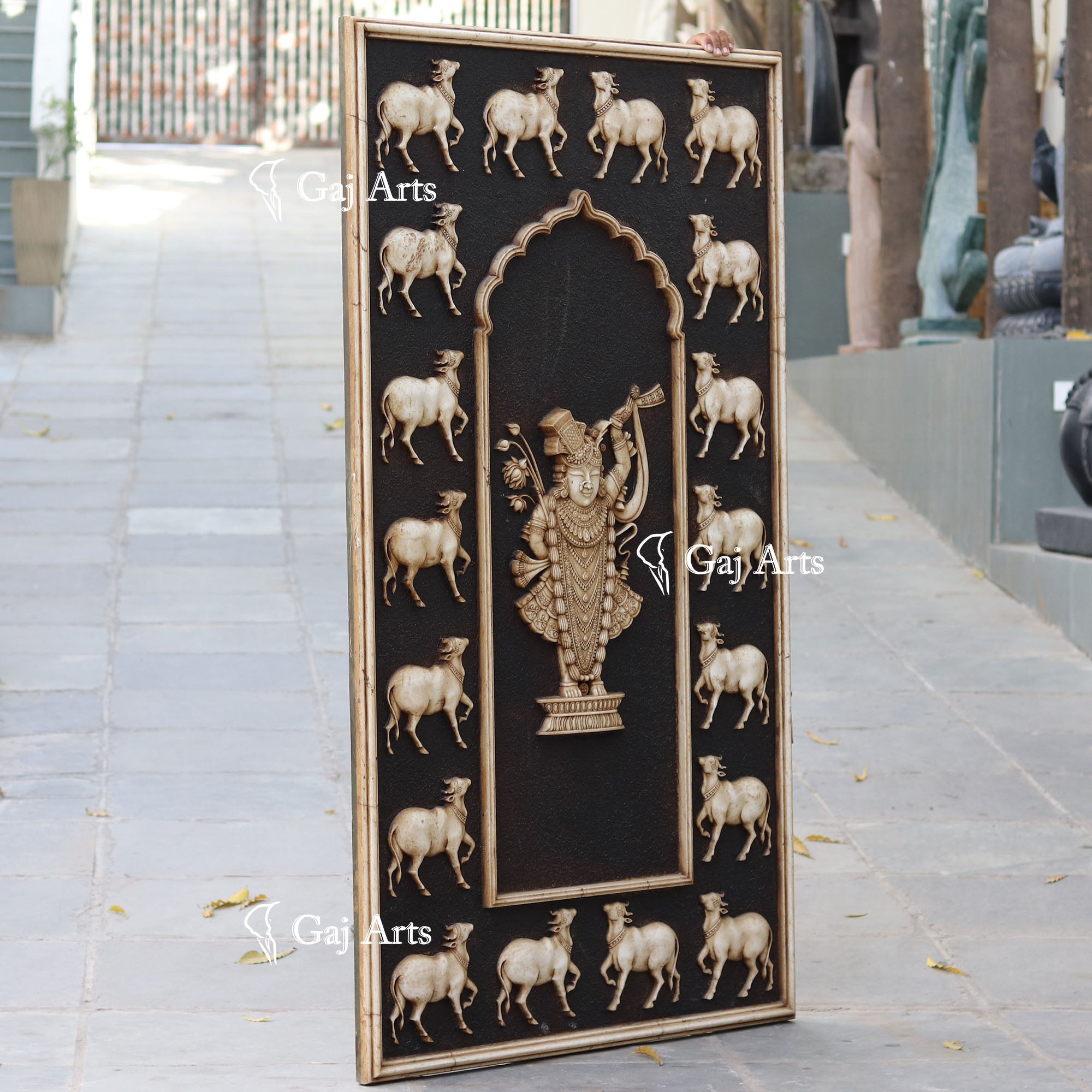 White Marble Shreenath Ji Wall Panel | 72 Inch