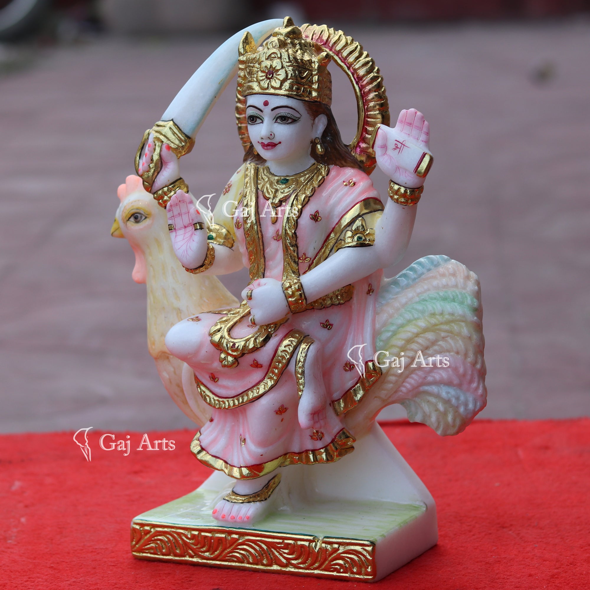 Marble Bahu Charni Mata Idol | 12 Inch
