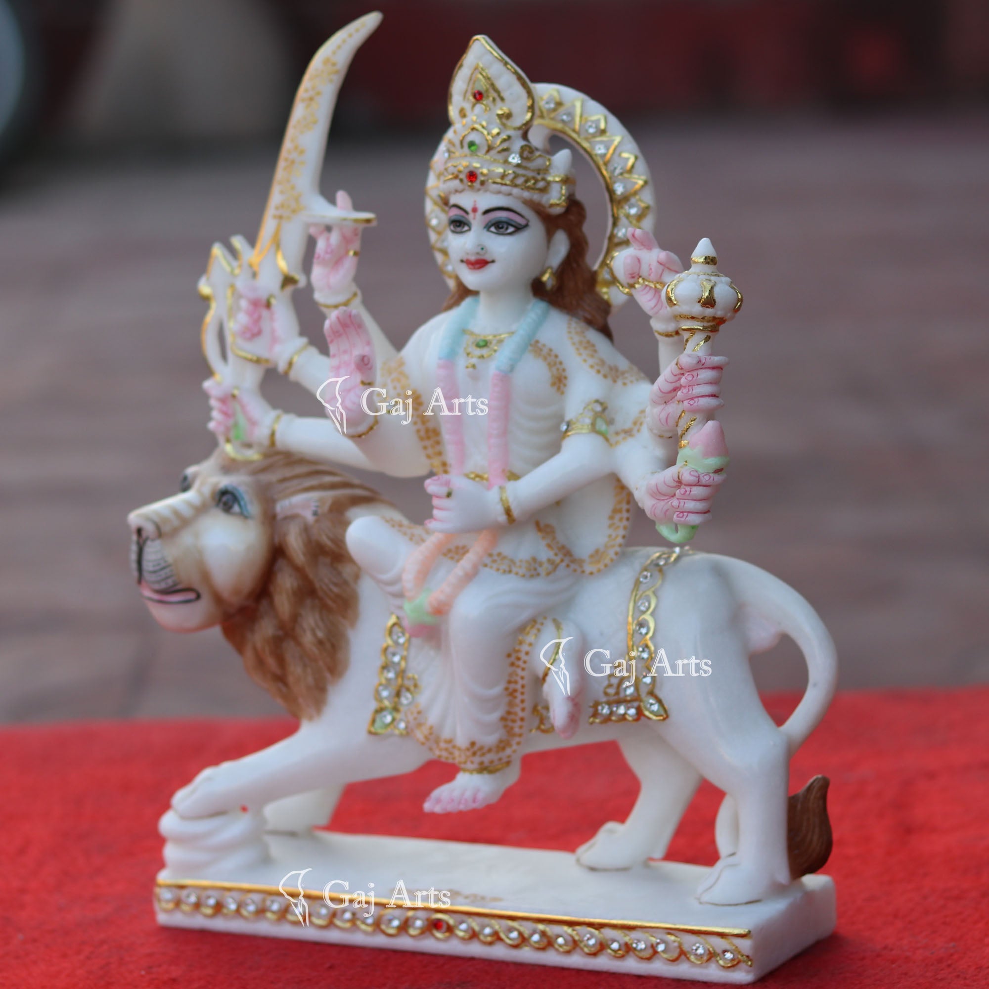 Marble Durga Mata Idol | 12 Inch