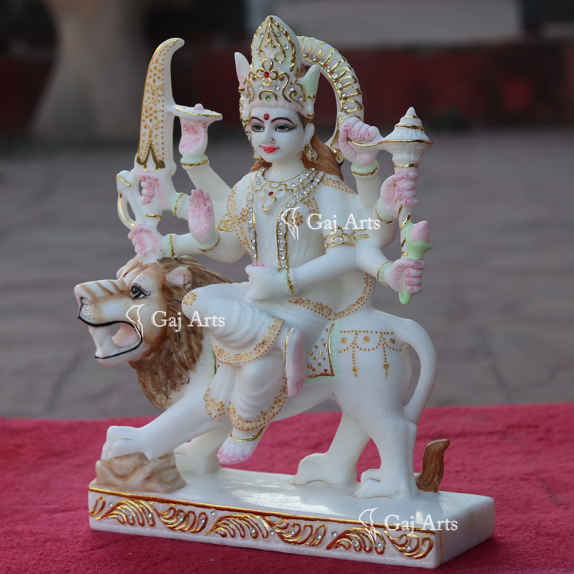 Marble Durga Mata Idol | 15 Inch