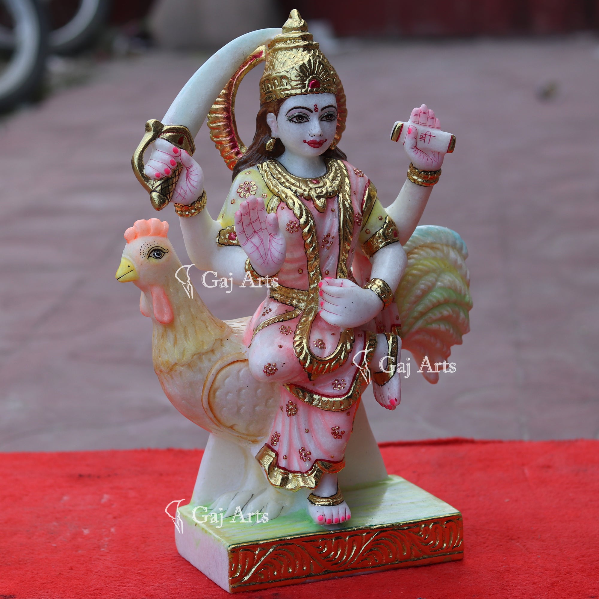 White Marble Bahu Charni Mata Idol | 15 Inch