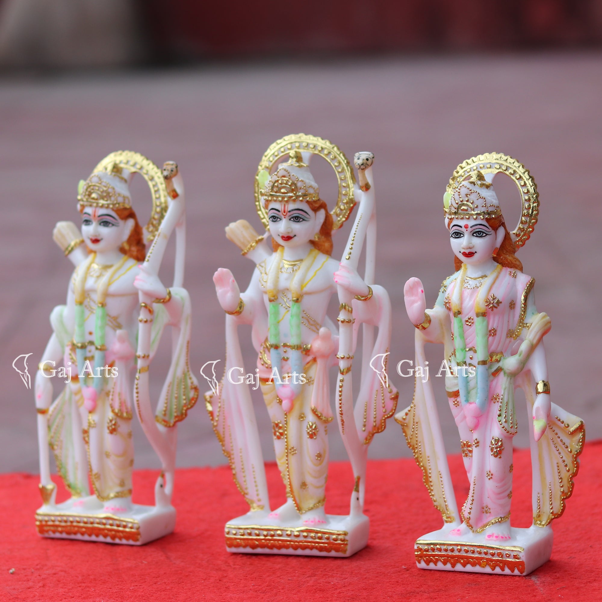 Makrana Marble Powder Ram Jodi Idol | 9 Inch