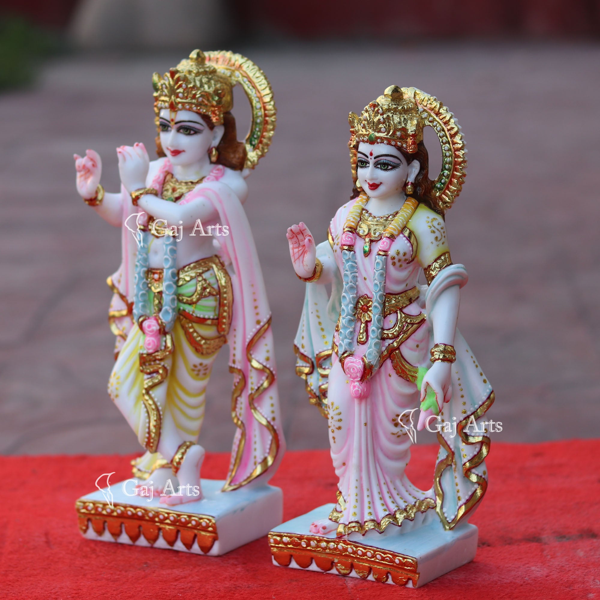 Marble Powder Radha Krishna Idol | 12 Inch
