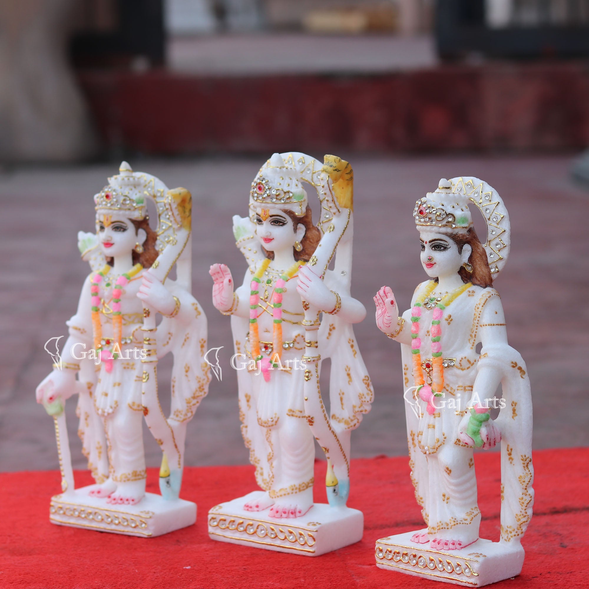 White Makrana Marble Ram Jodi Idol | 12 Inch