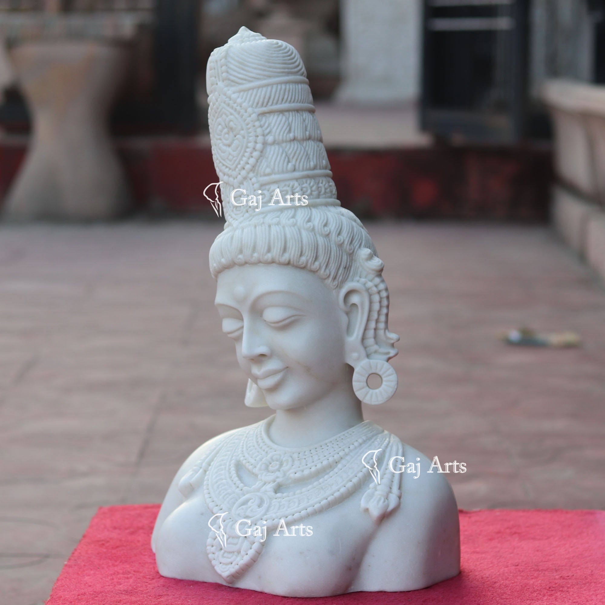 White Marble Lady Statue | 21 Inch
