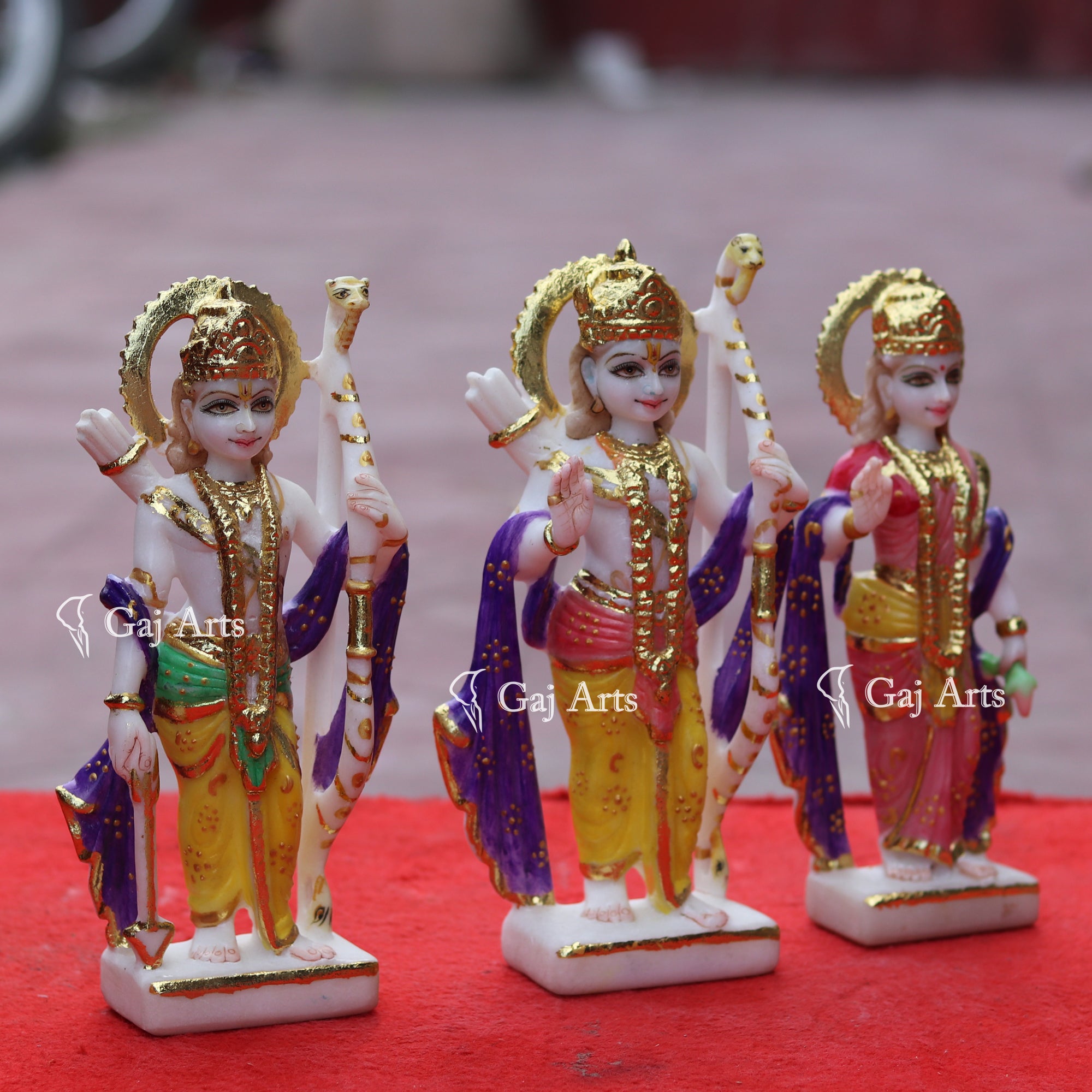 White Makrana Marble Ram Jodi Idol | 9 Inch