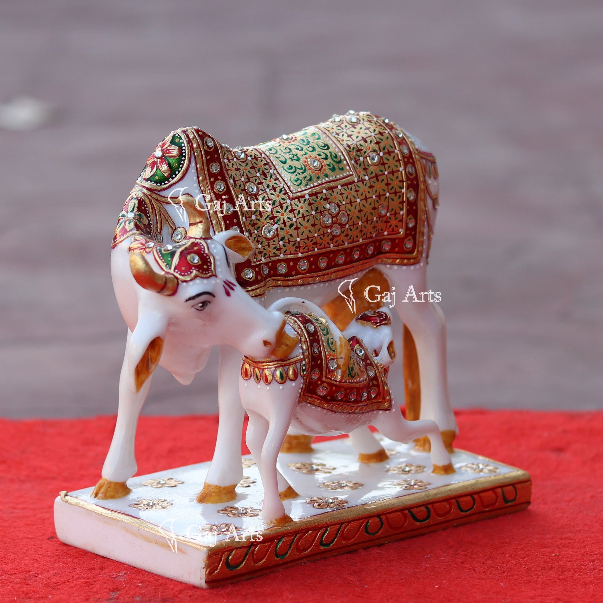 Makrana Marble Cow Statue | 9 Inch