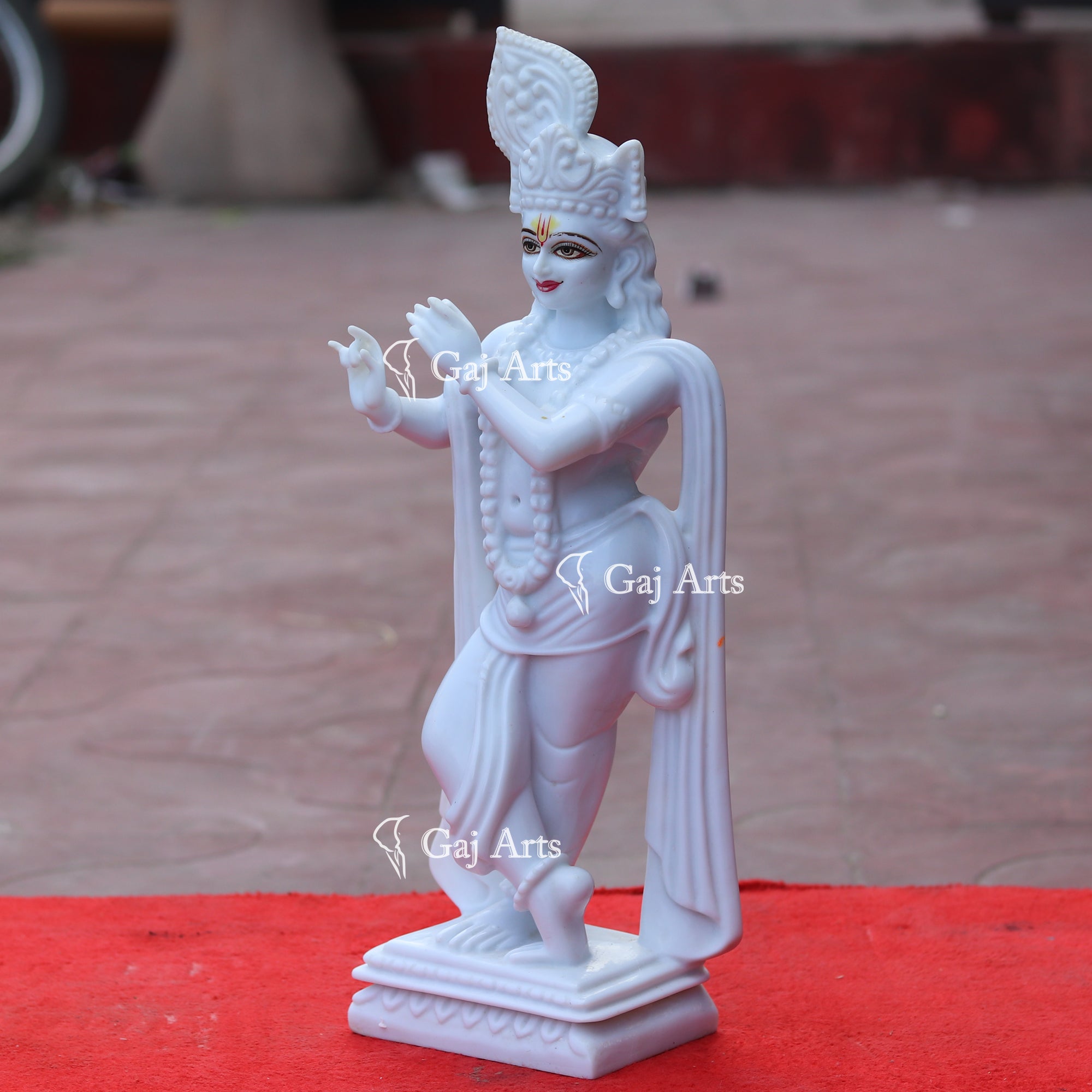 Makrana Marble Krishna Idol | 18 Inch