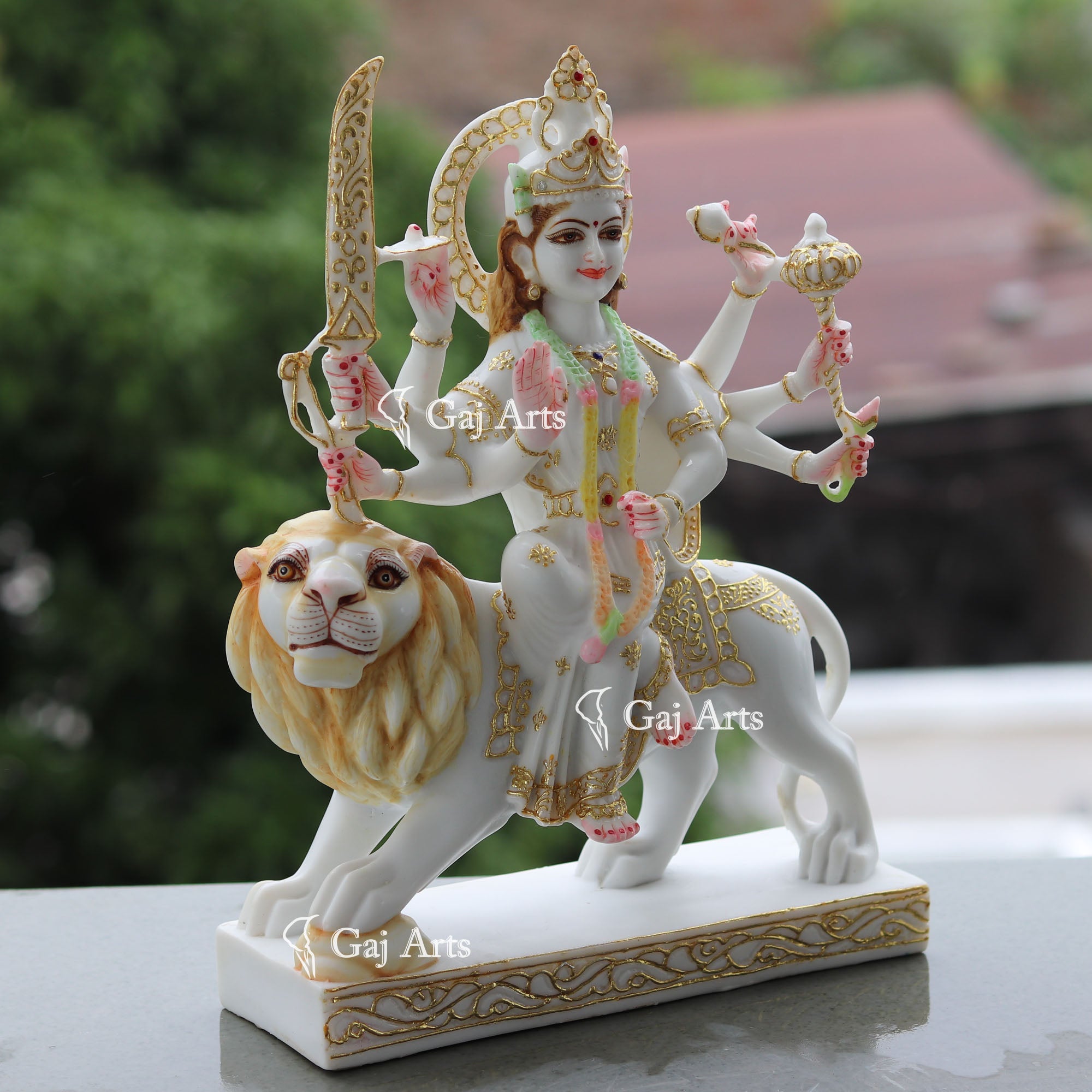 Korean Marble Durga Maa Idol | 12 Inch