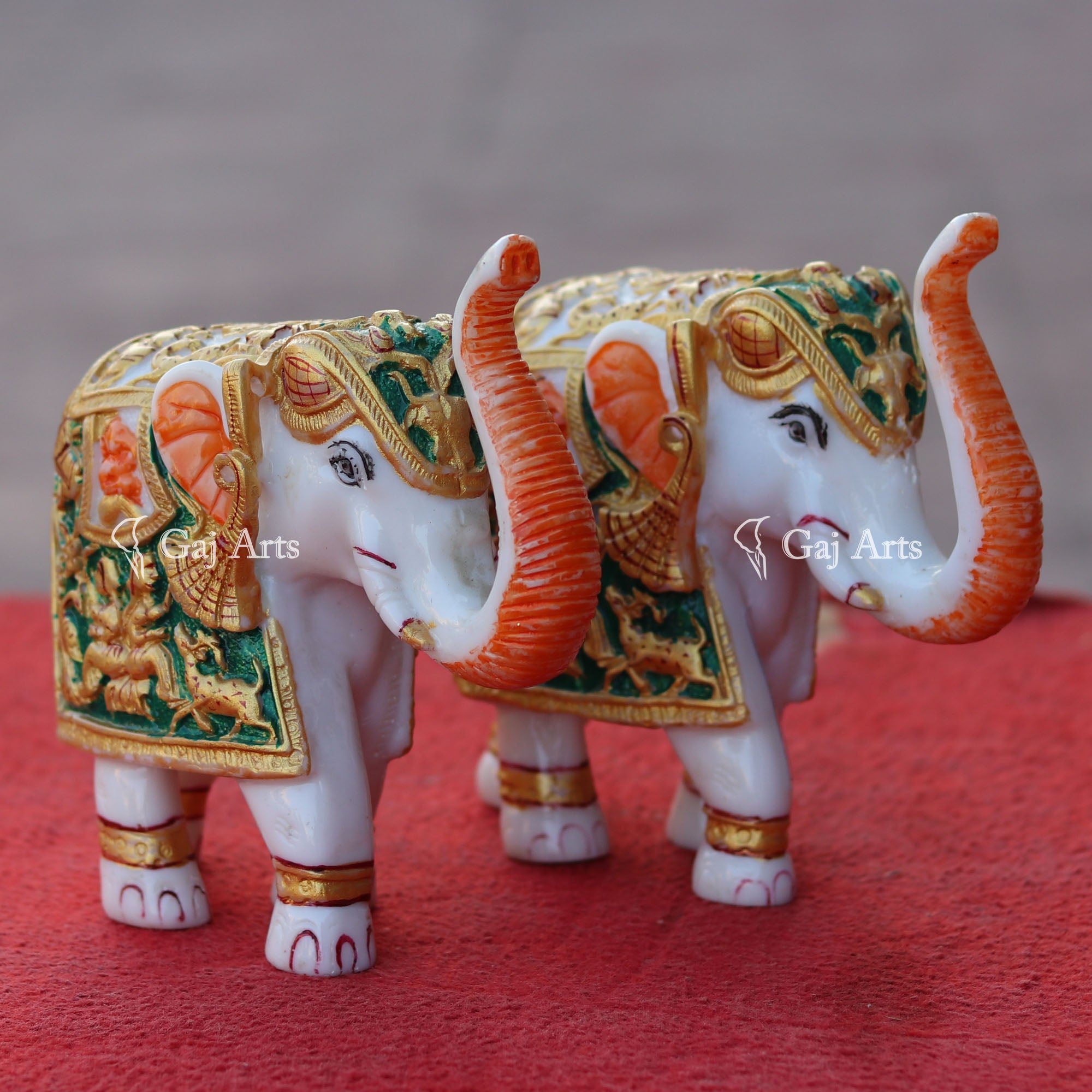 Marble Elephant Statue | 7 Inch