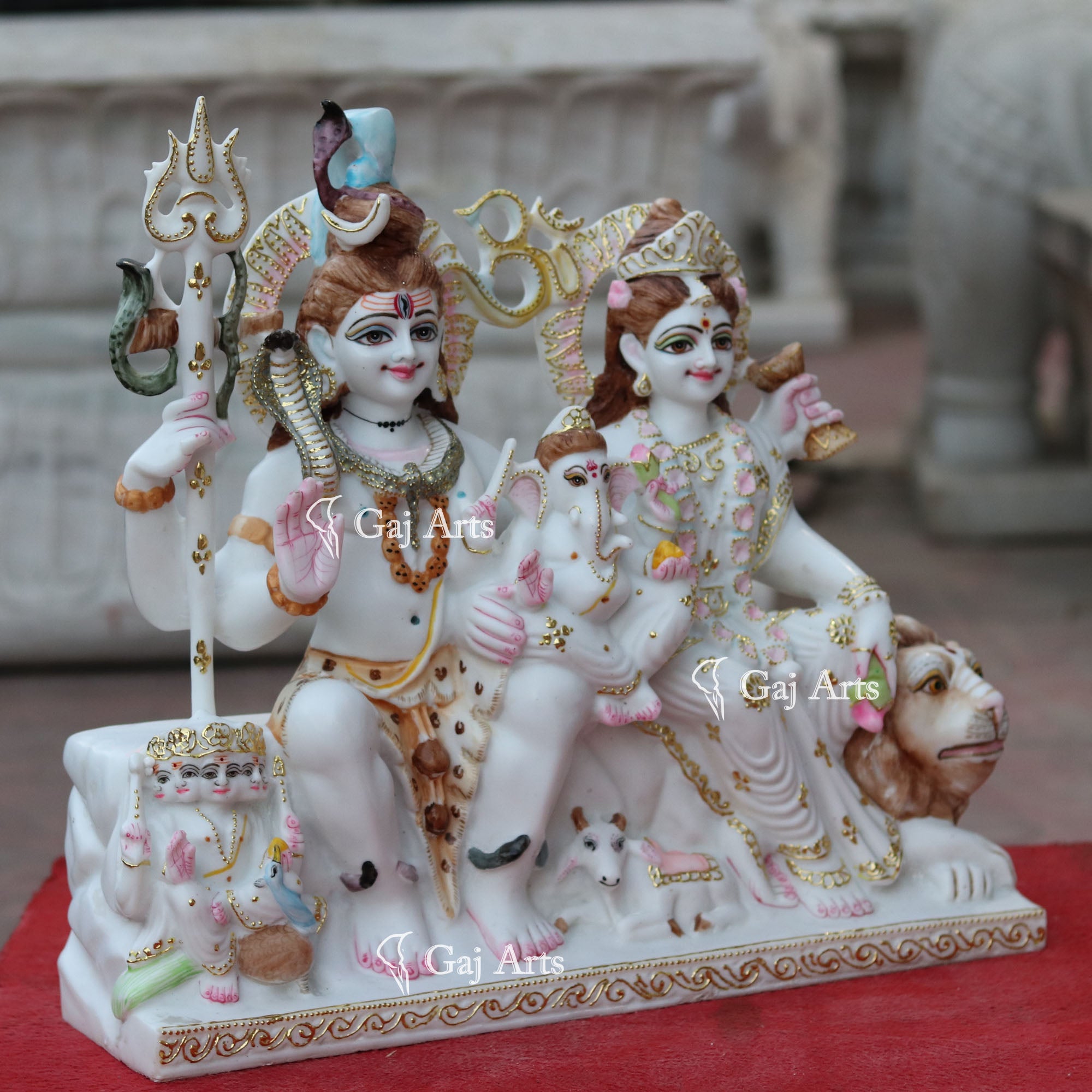 Marble Shiv Parivar Statue | 18 Inch