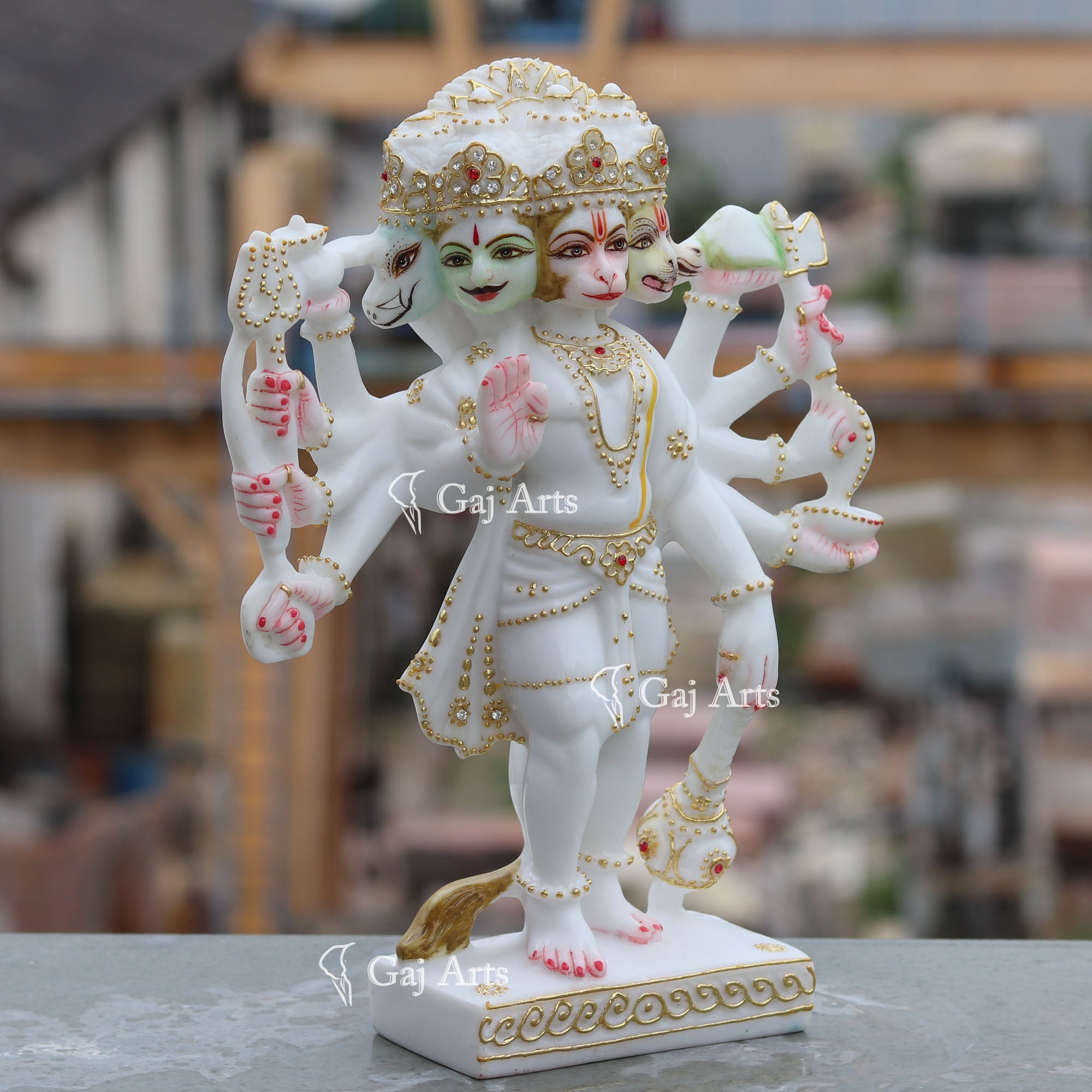 Marble Panchmukhi Hanuman Ji Idol | 12 Inch