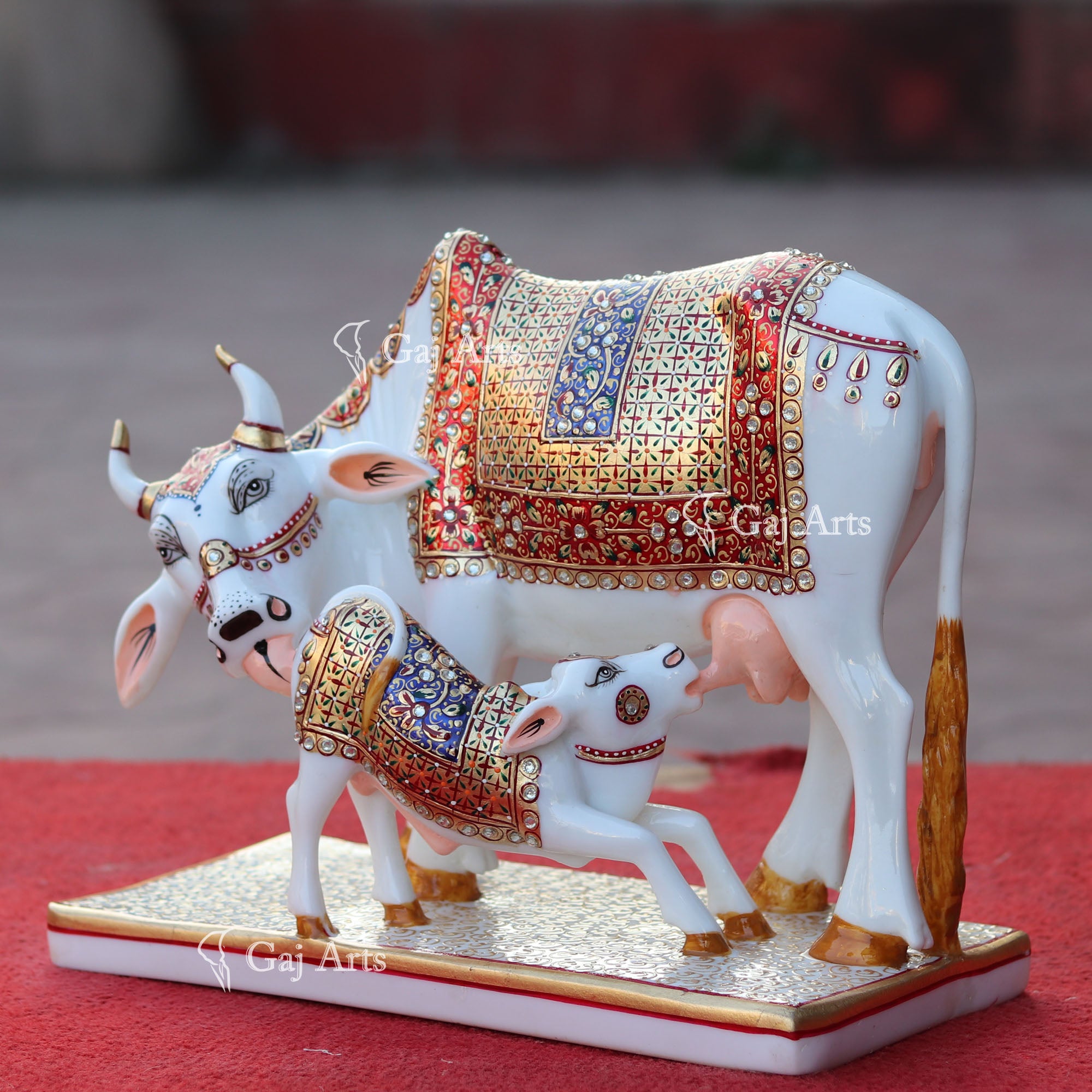 Makrana Marble Cow Idol | 12 Inch