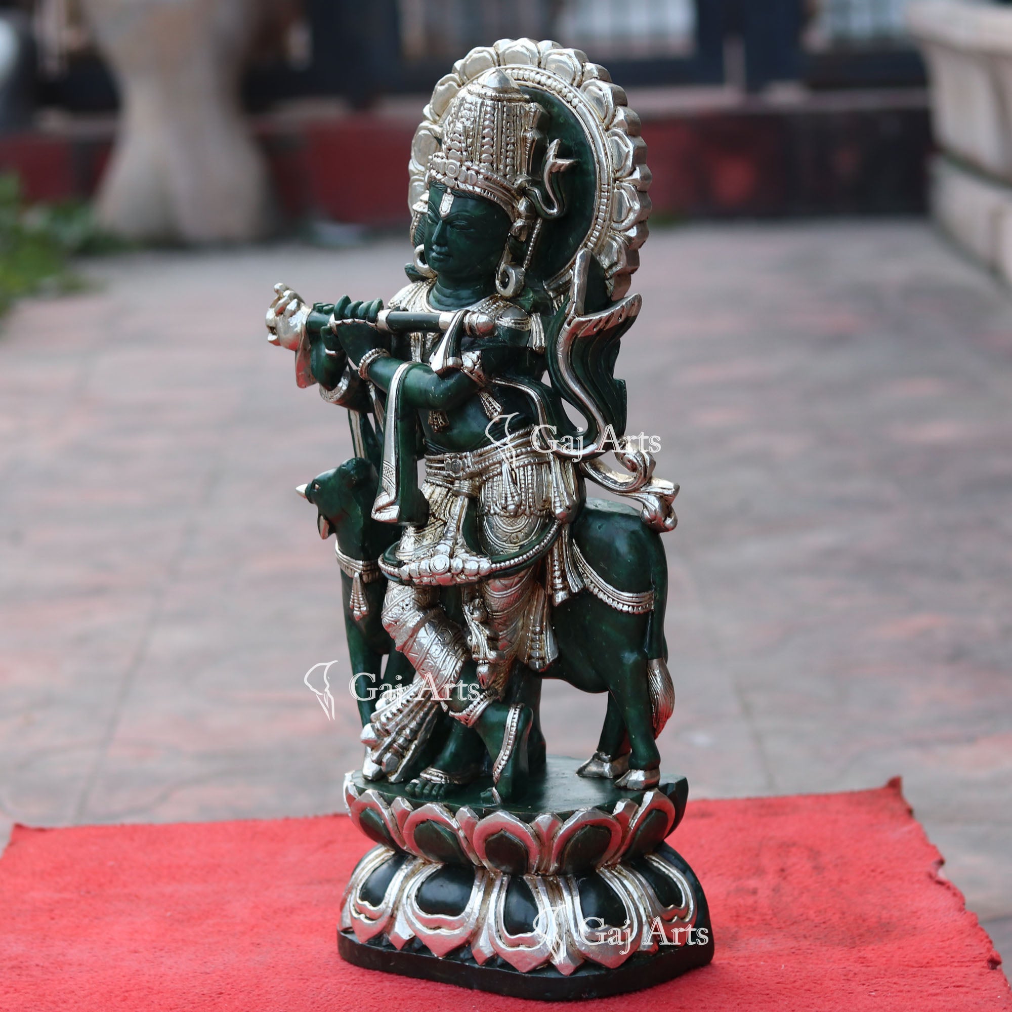 Green Quartz Go Gopal Idol | 21 Inch