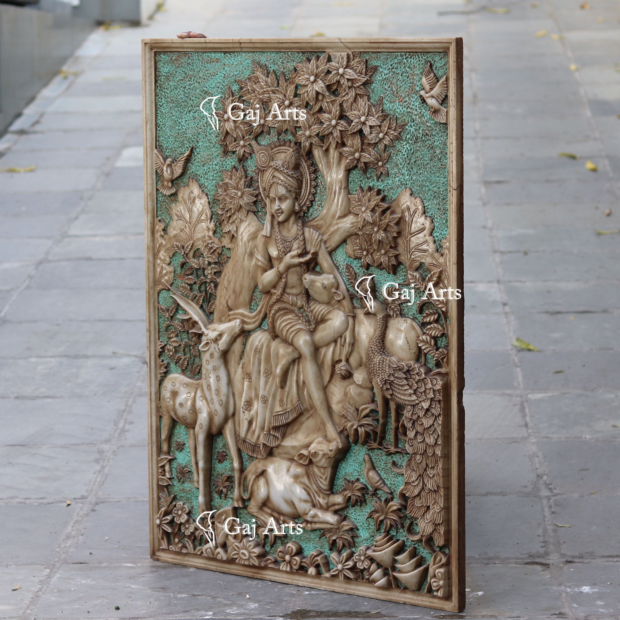White Marble Go Gopal Wall Panel | 48 Inch