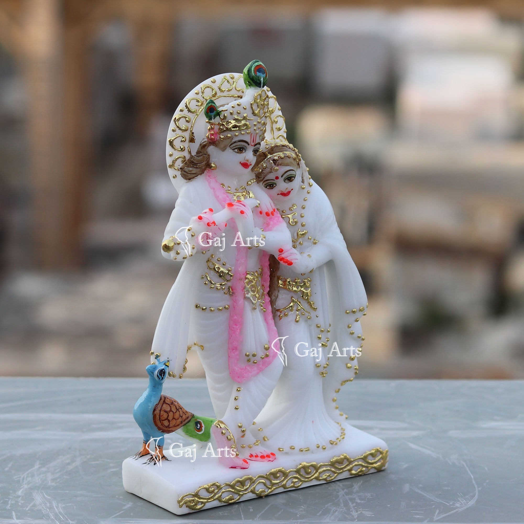 White Radha Krishna Jodi Murti | 7 Inch