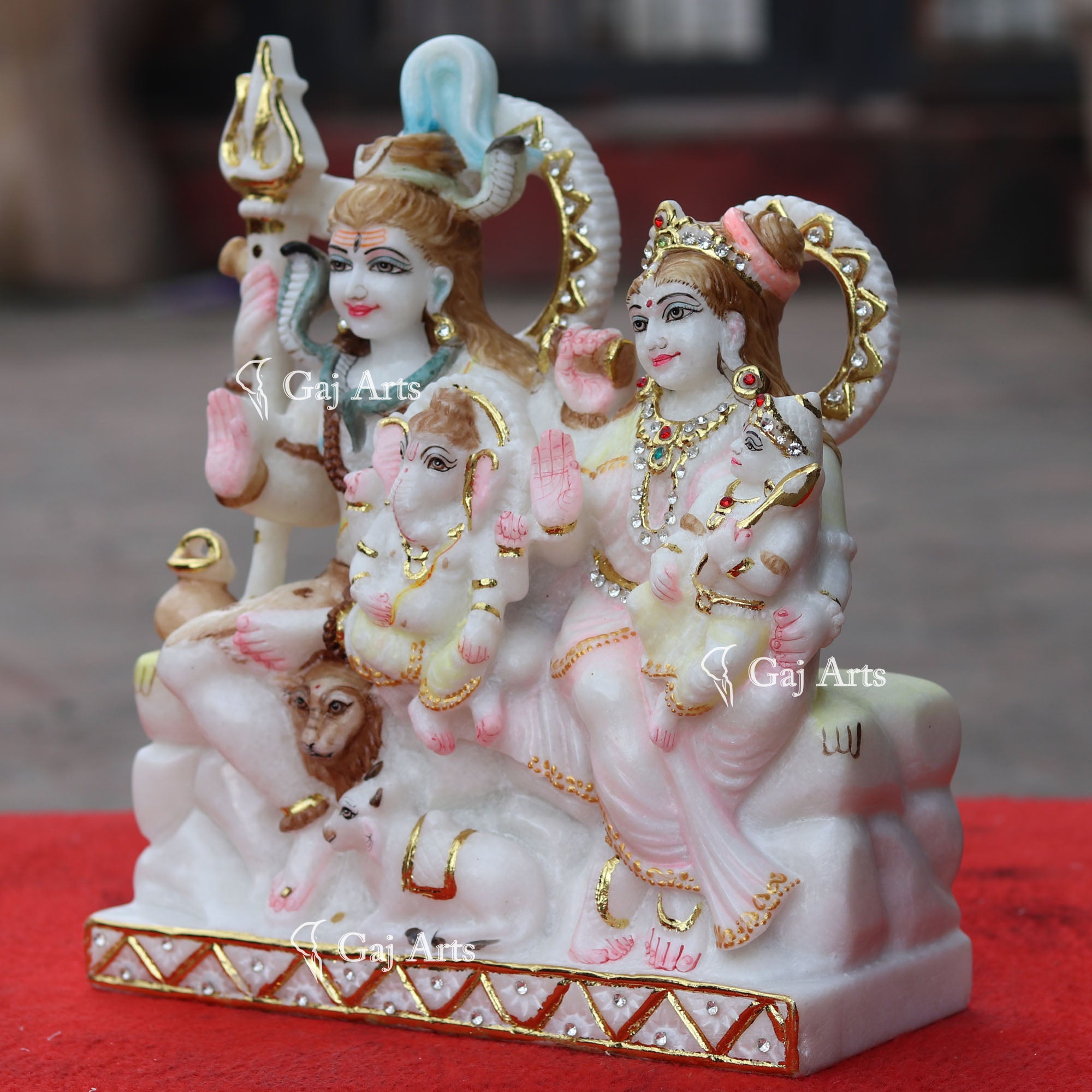 Marble Shiv Parivar Statue | 12 Inch