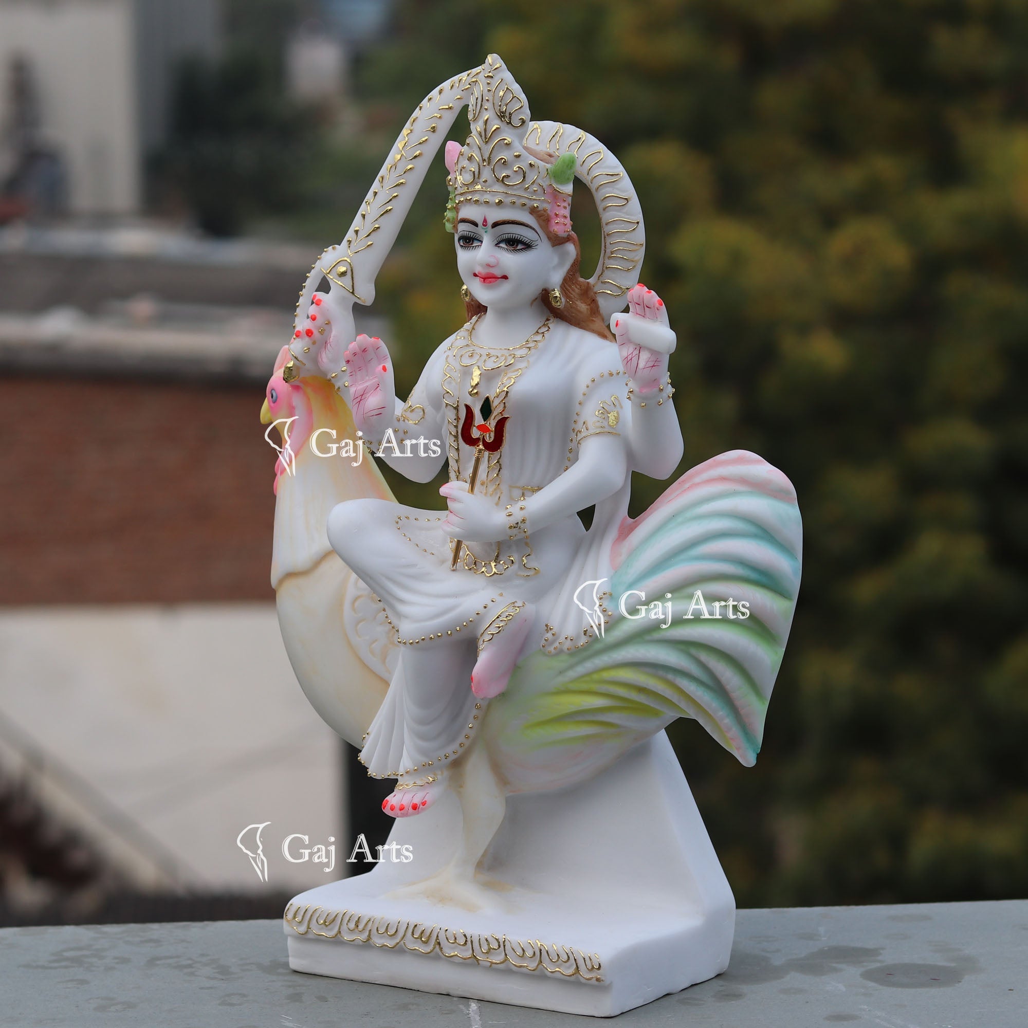 Marble Bahu Charni Mata Idol | 18 Inch