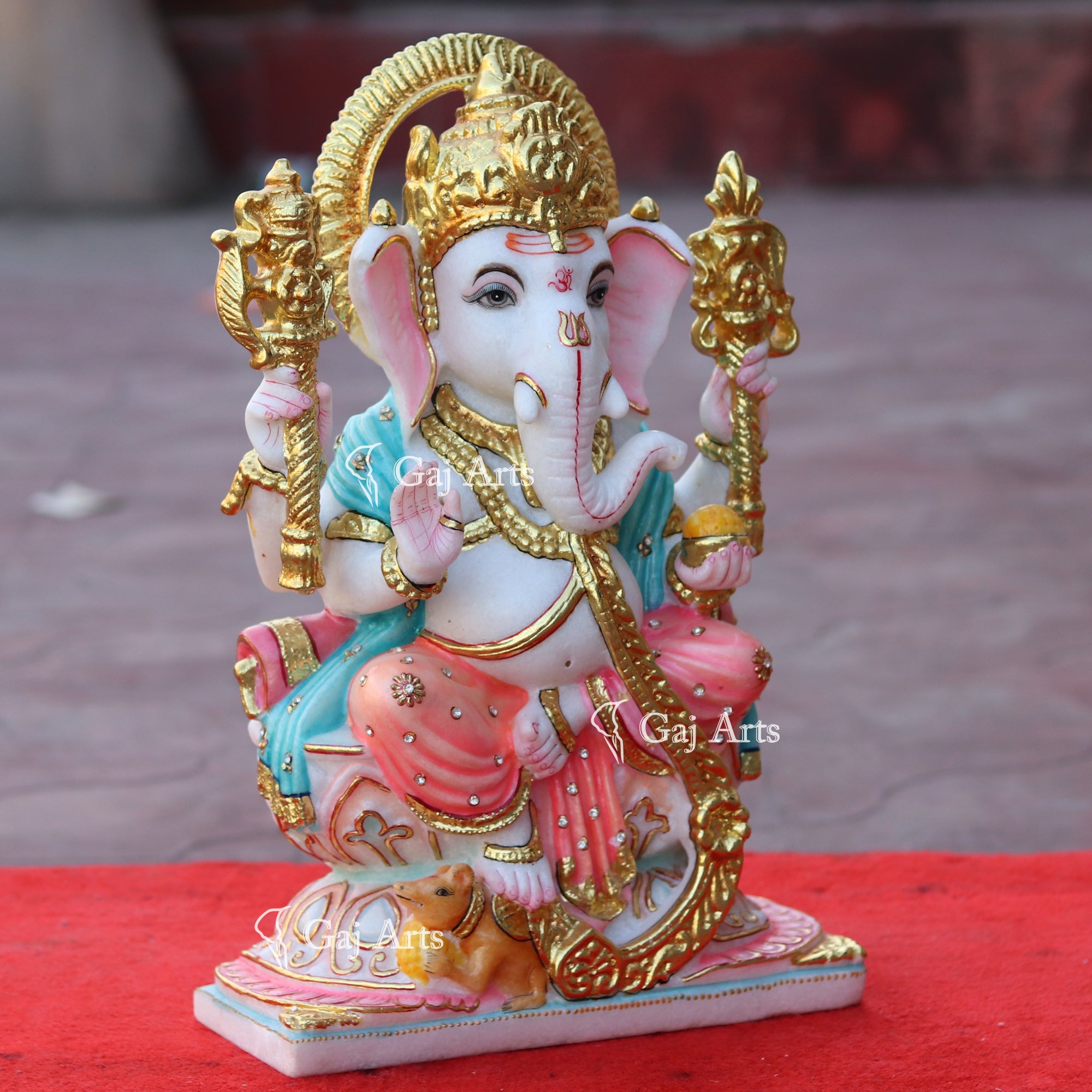 Super White Makrana Marble Ganesh Idol | 18 Inch