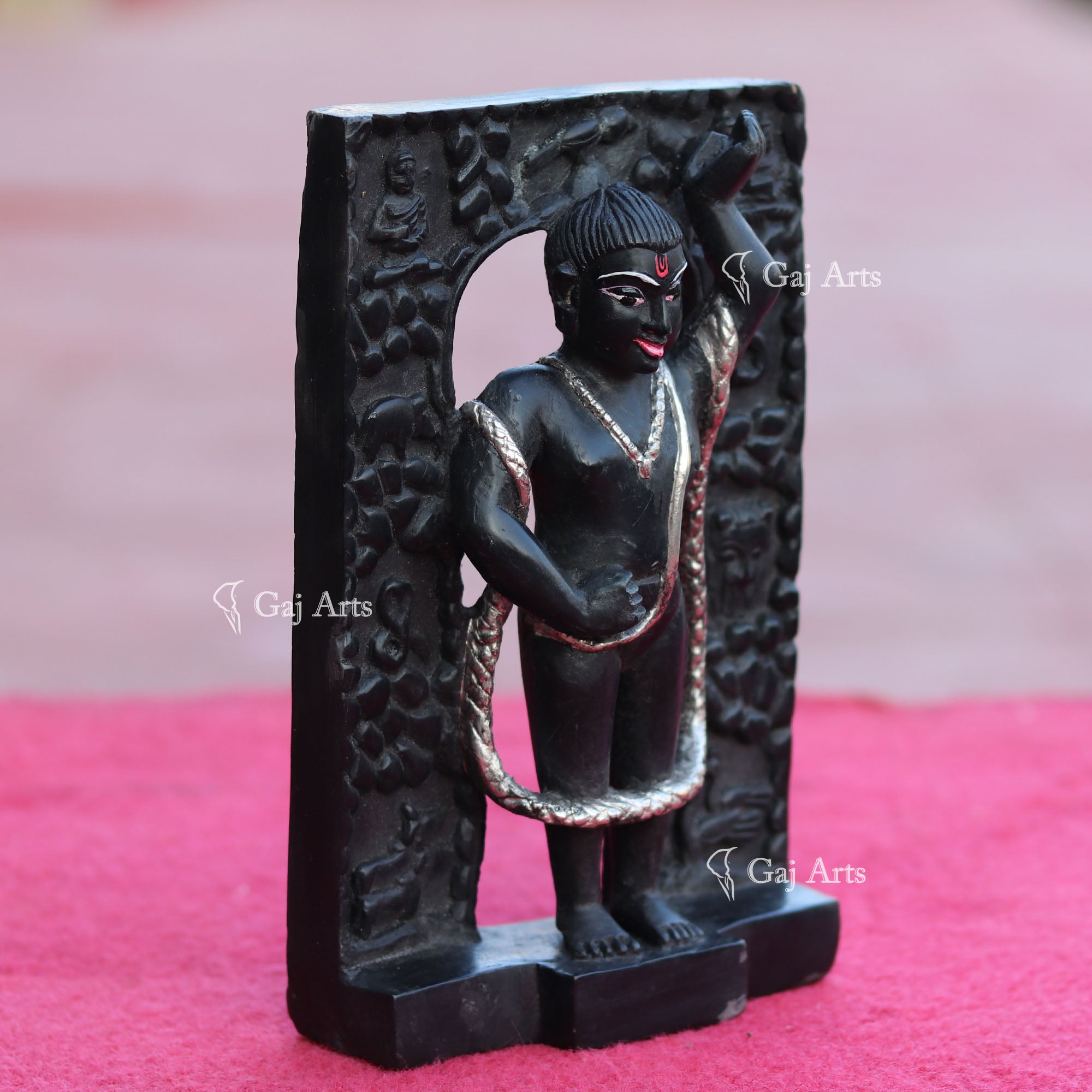 Rajasthan Black Marble Shreenath Ji Idol | 8 Inch