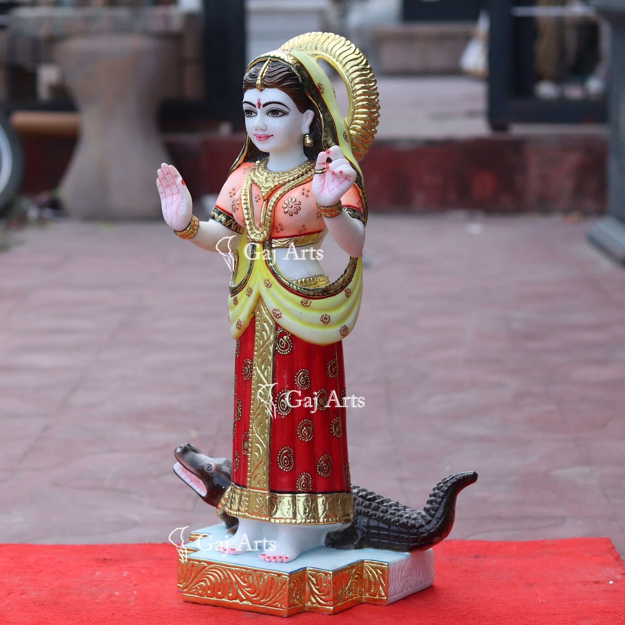 White Makrana Marble Khodiyar Maa Idol | 24 Inch