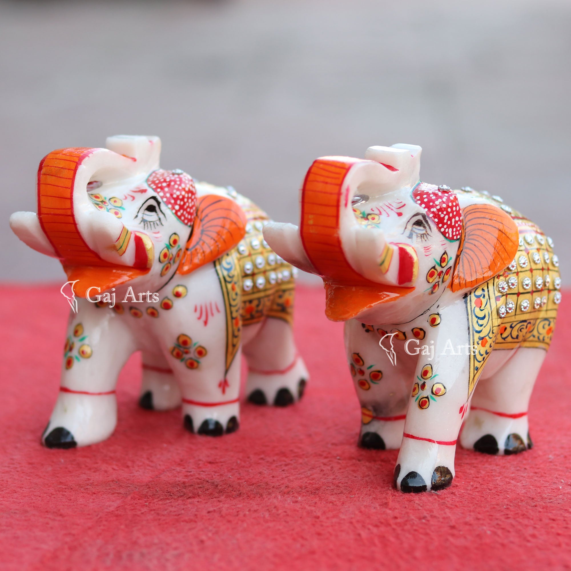 White Marble Elephant Statue | 6 Inch