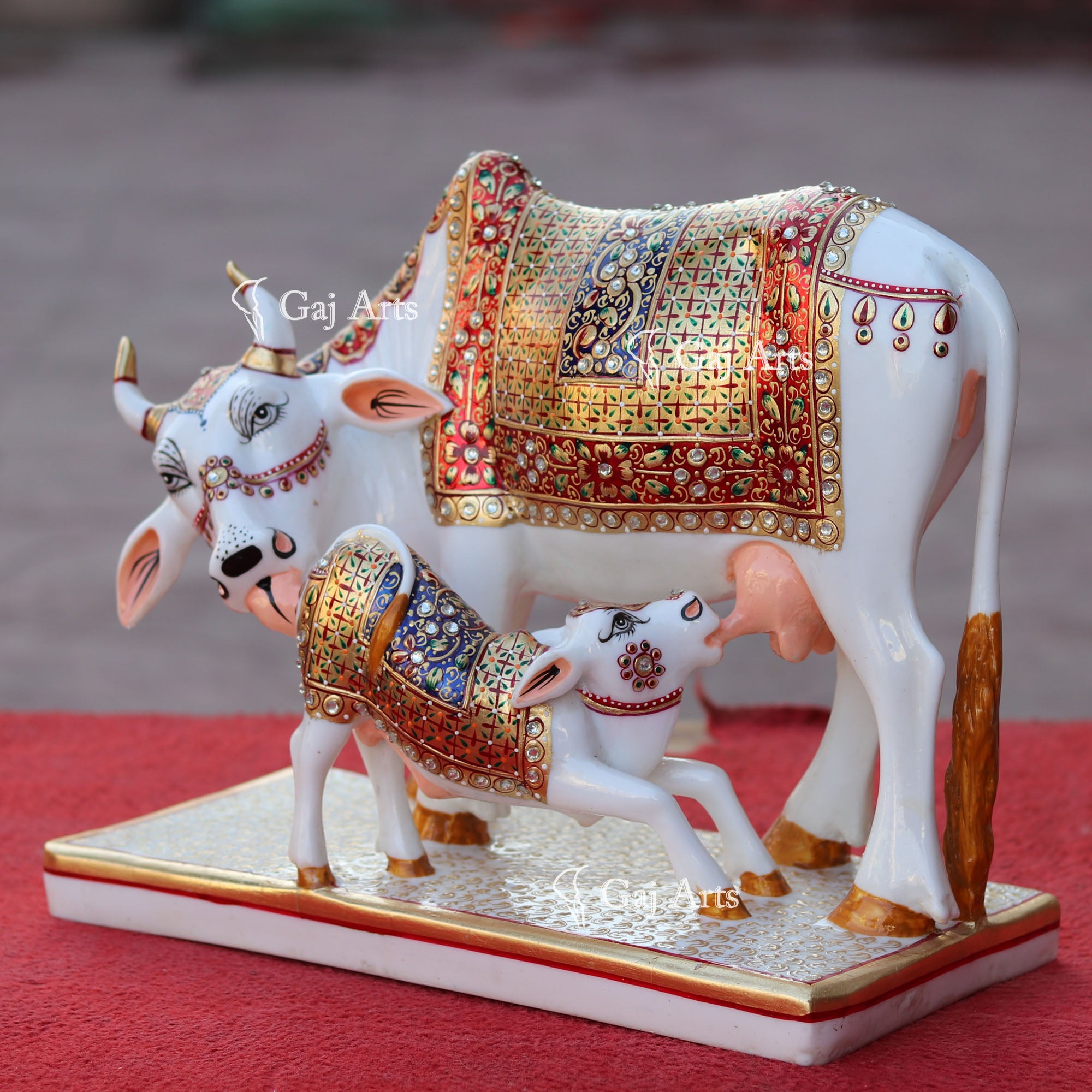 Makrana Marble Cow Statue | 12 Inch