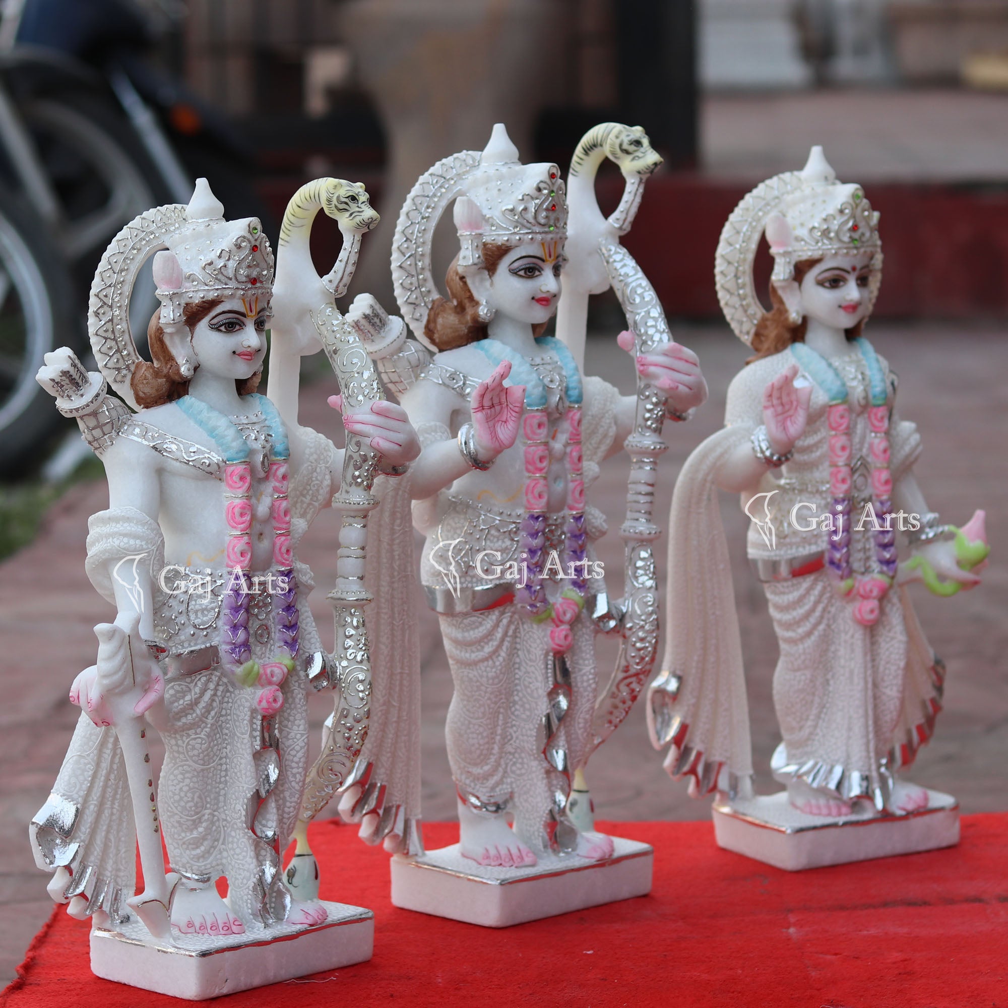 White Makrana Marble Ram Jodi Idol | 18 Inch