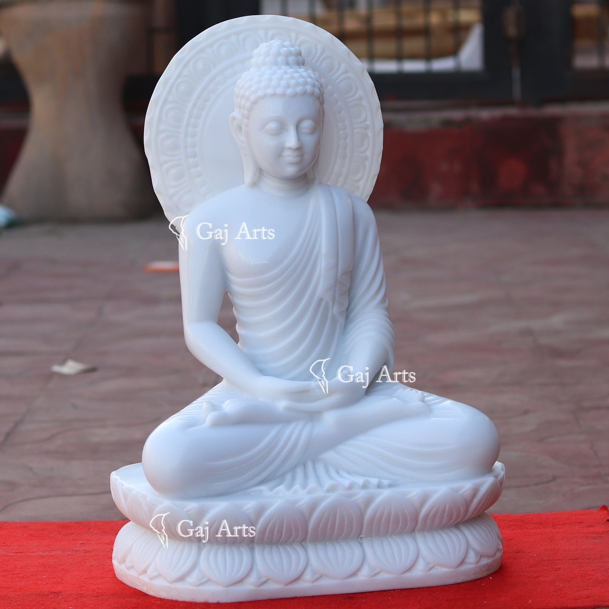 White Marble Buddha Statue | 24 Inch