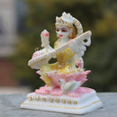 White Marble Saraswati Maa Idol | 6 Inch