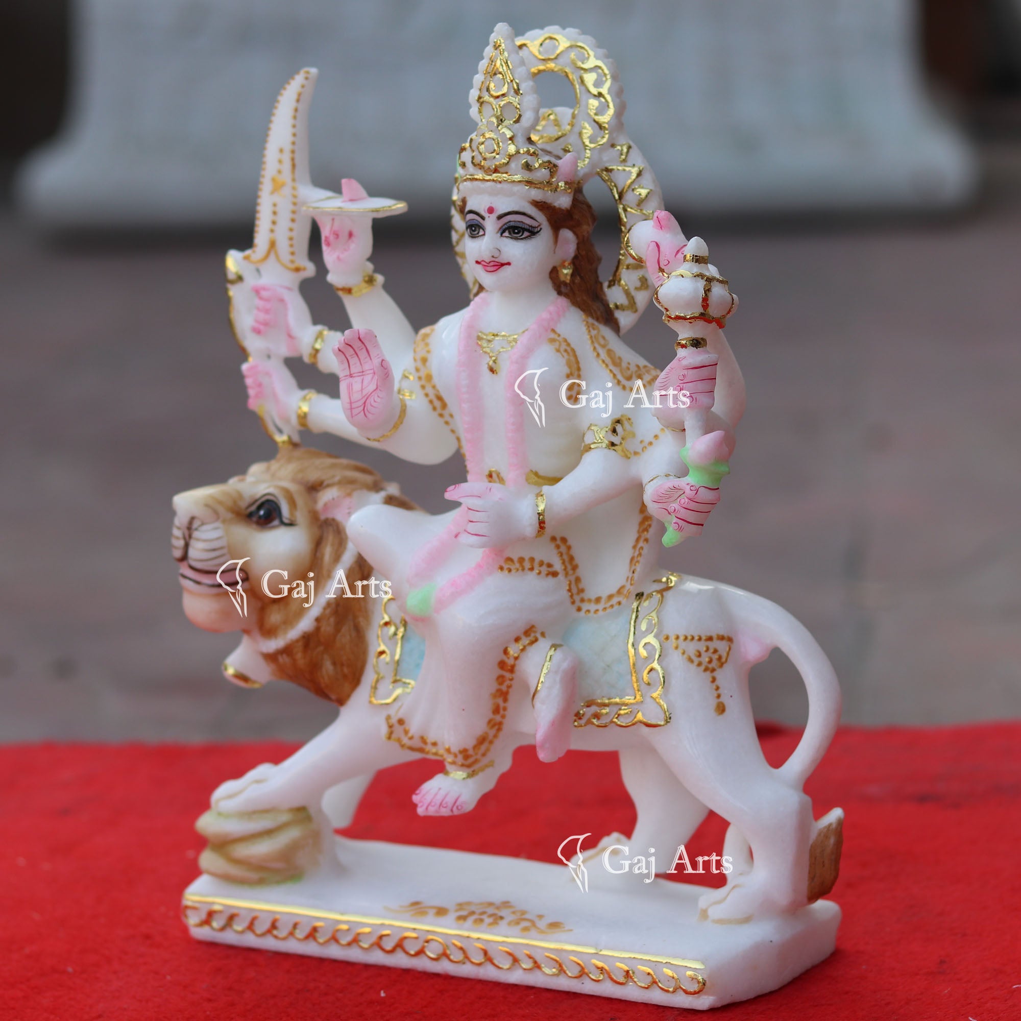 Marble Durga Mata Idol | 11 Inch