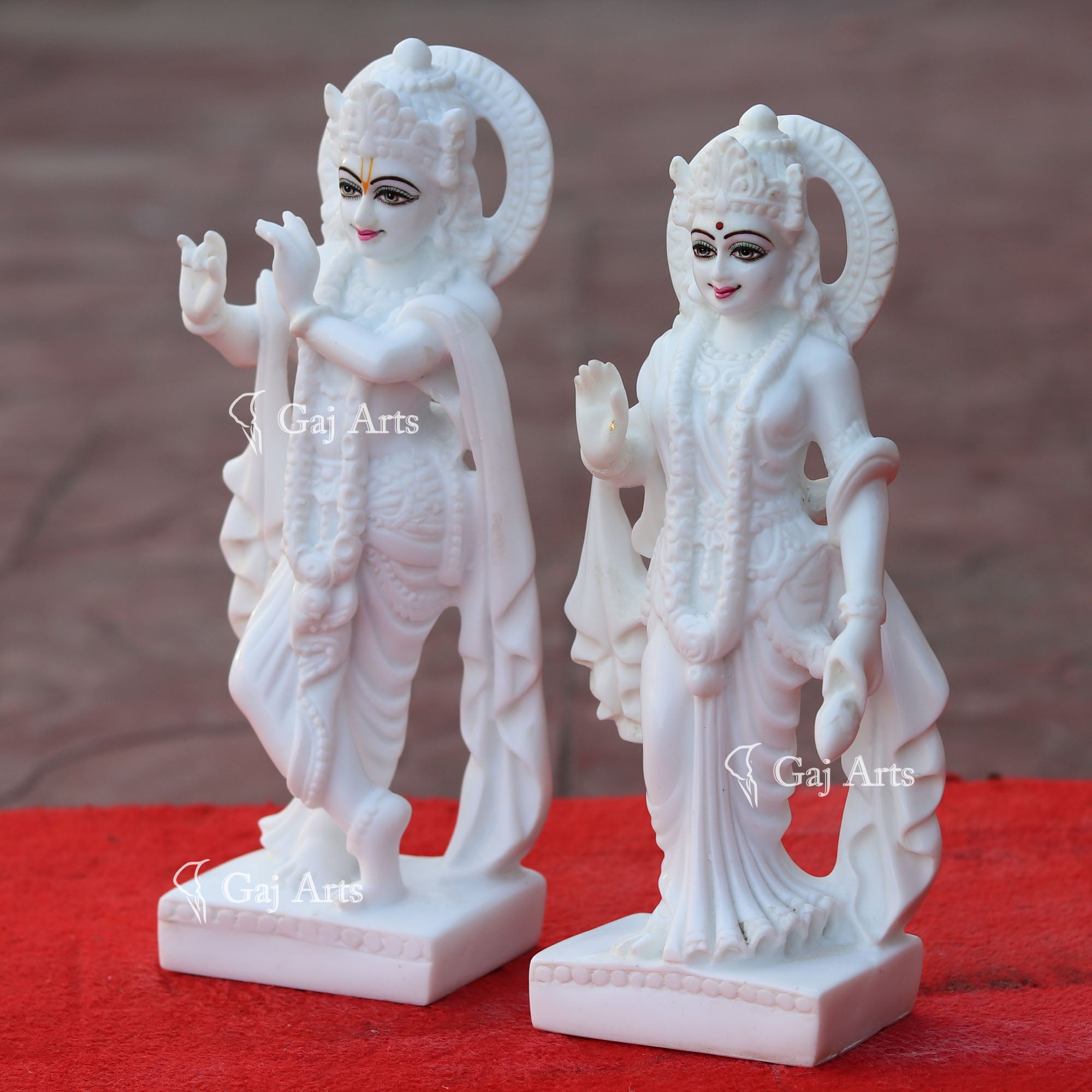 Marble Powder Radha Krishna Idol | 12 Inch