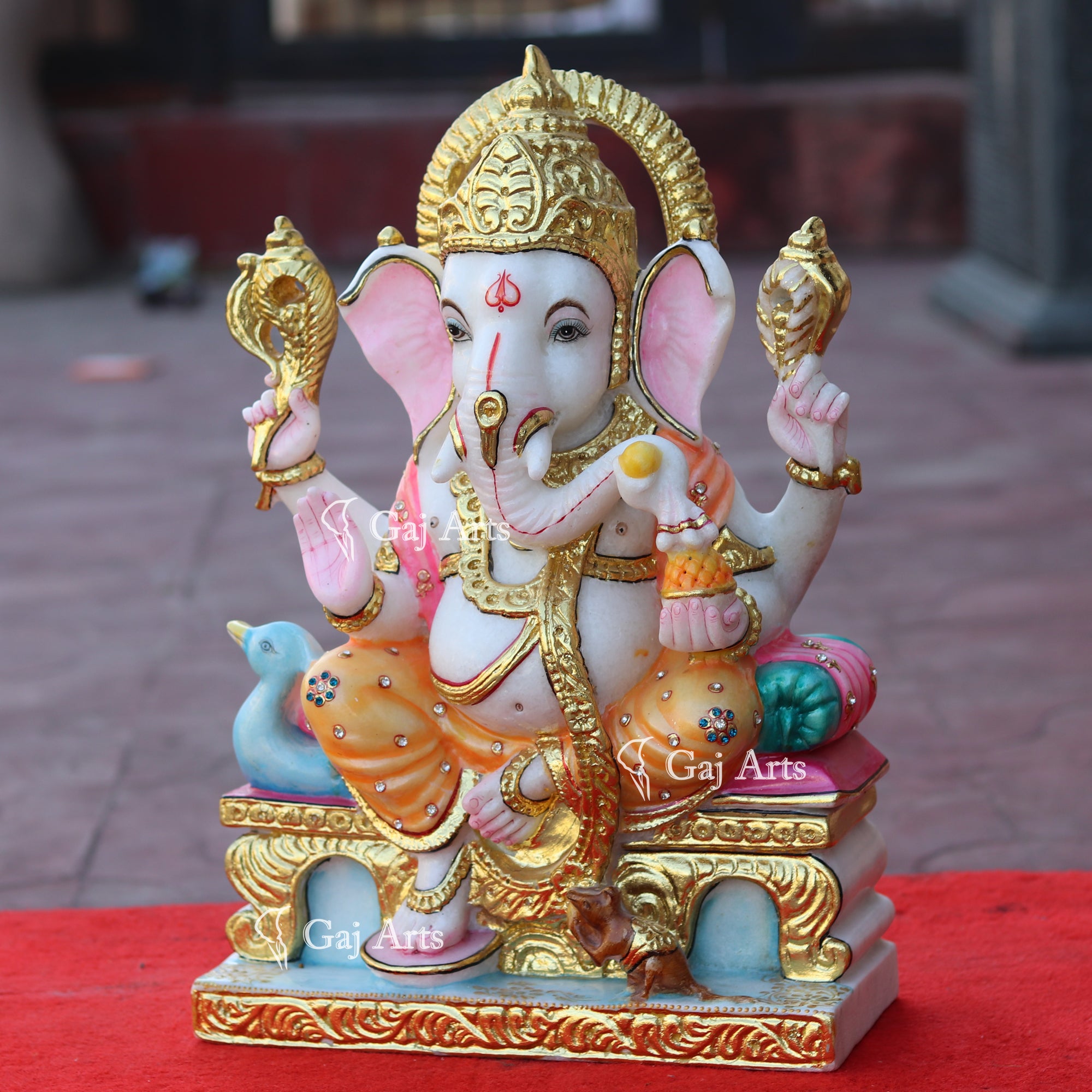 Super White Makrana Marble Ganesh Idol | 18 Inch