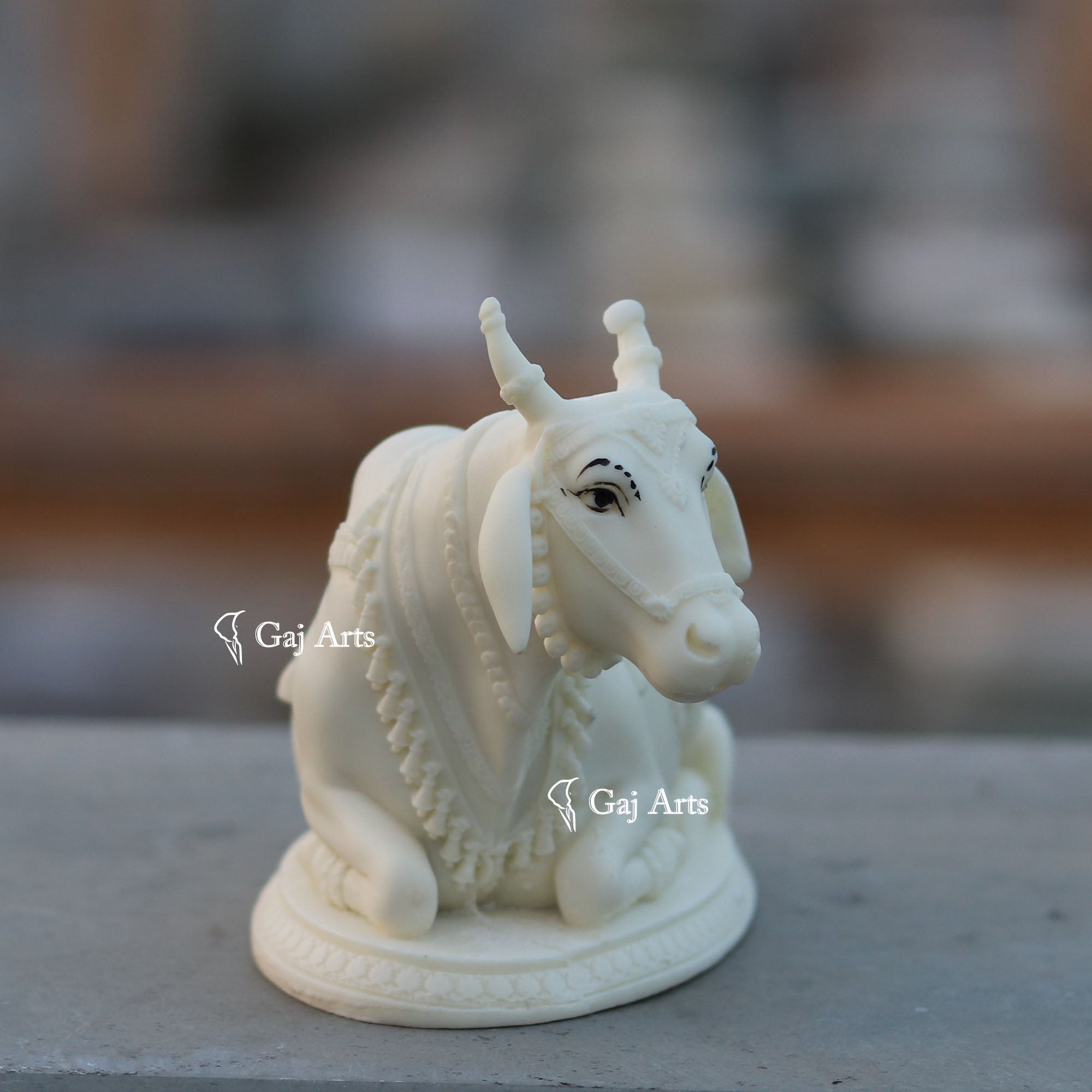 Marble Powder Nandi Idol | 5 Inch