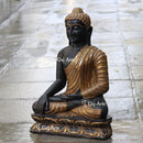 Black Marble Sitting Buddha Statue | 30 Inch