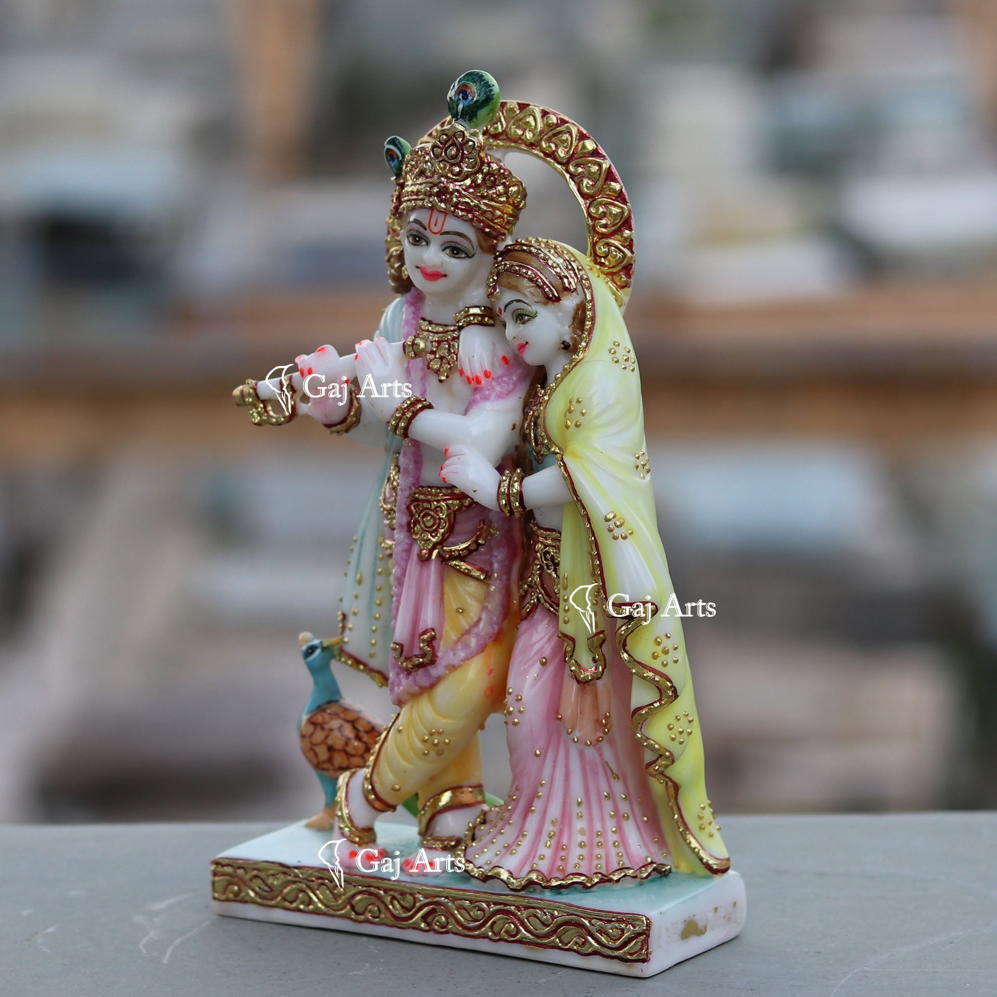 Marble Ethiopia Radha Krishna Jodi | 9 Inch