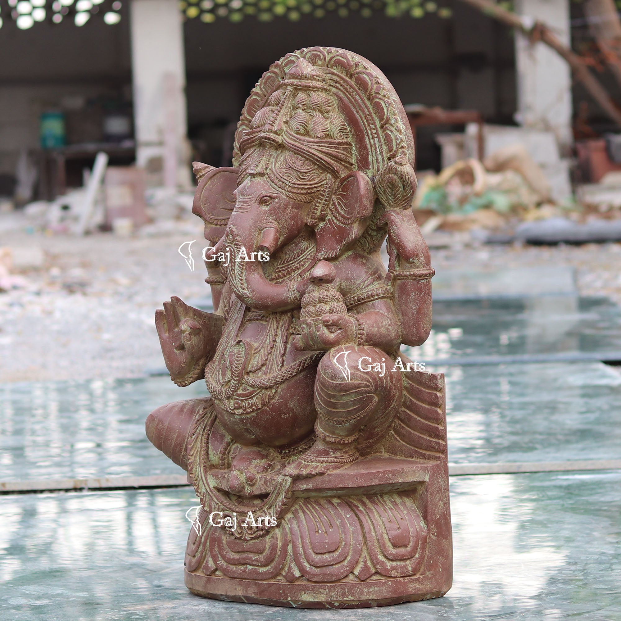 Sandstone Ganesh Statue | 36 Inch