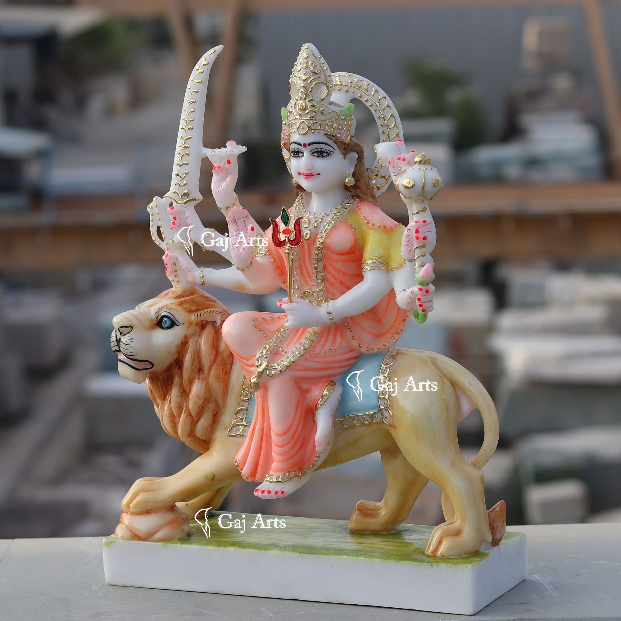 Durga Maa Ethiopia Marble Idol | 15 Inch
