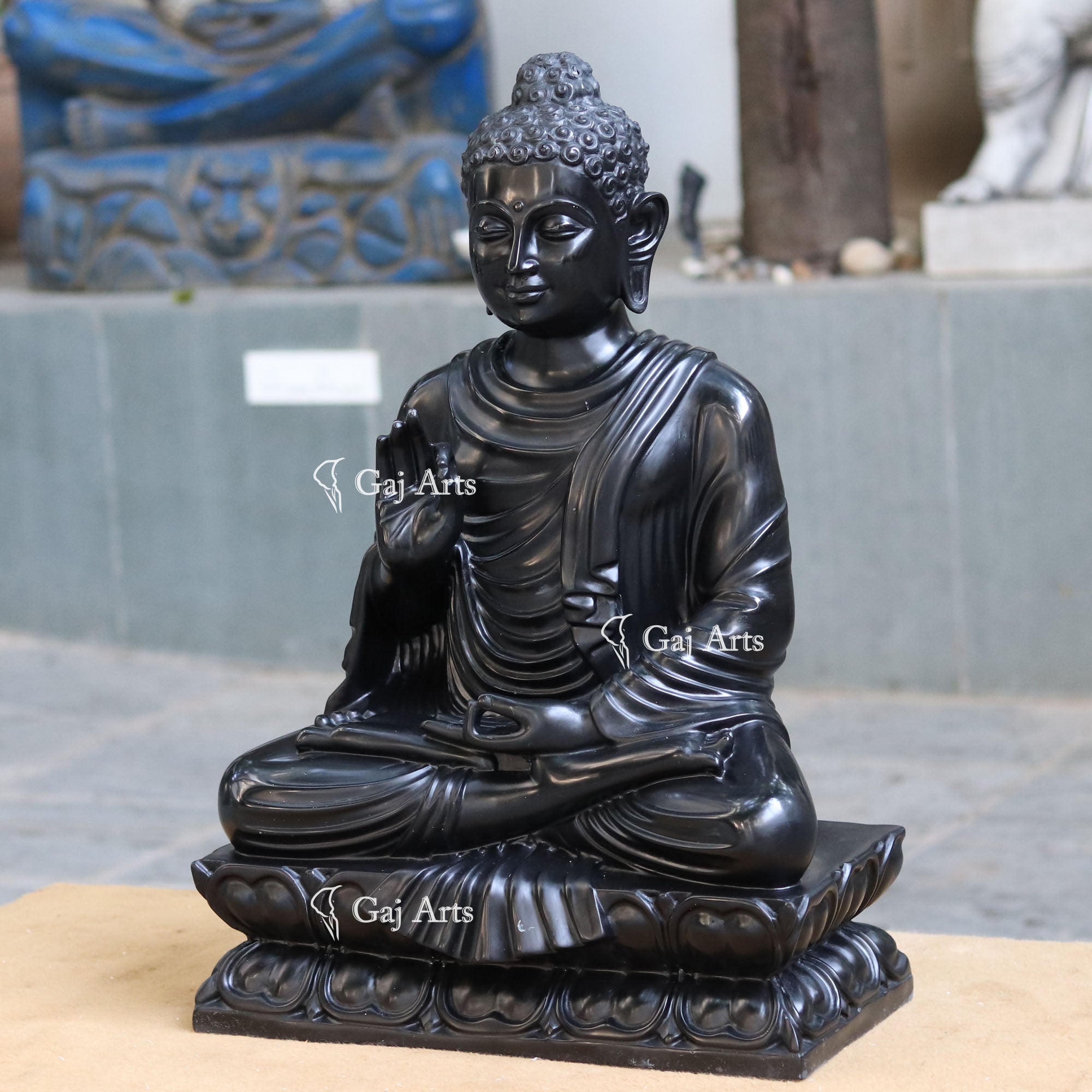 Black Marble Buddha Statue | 30 Inch