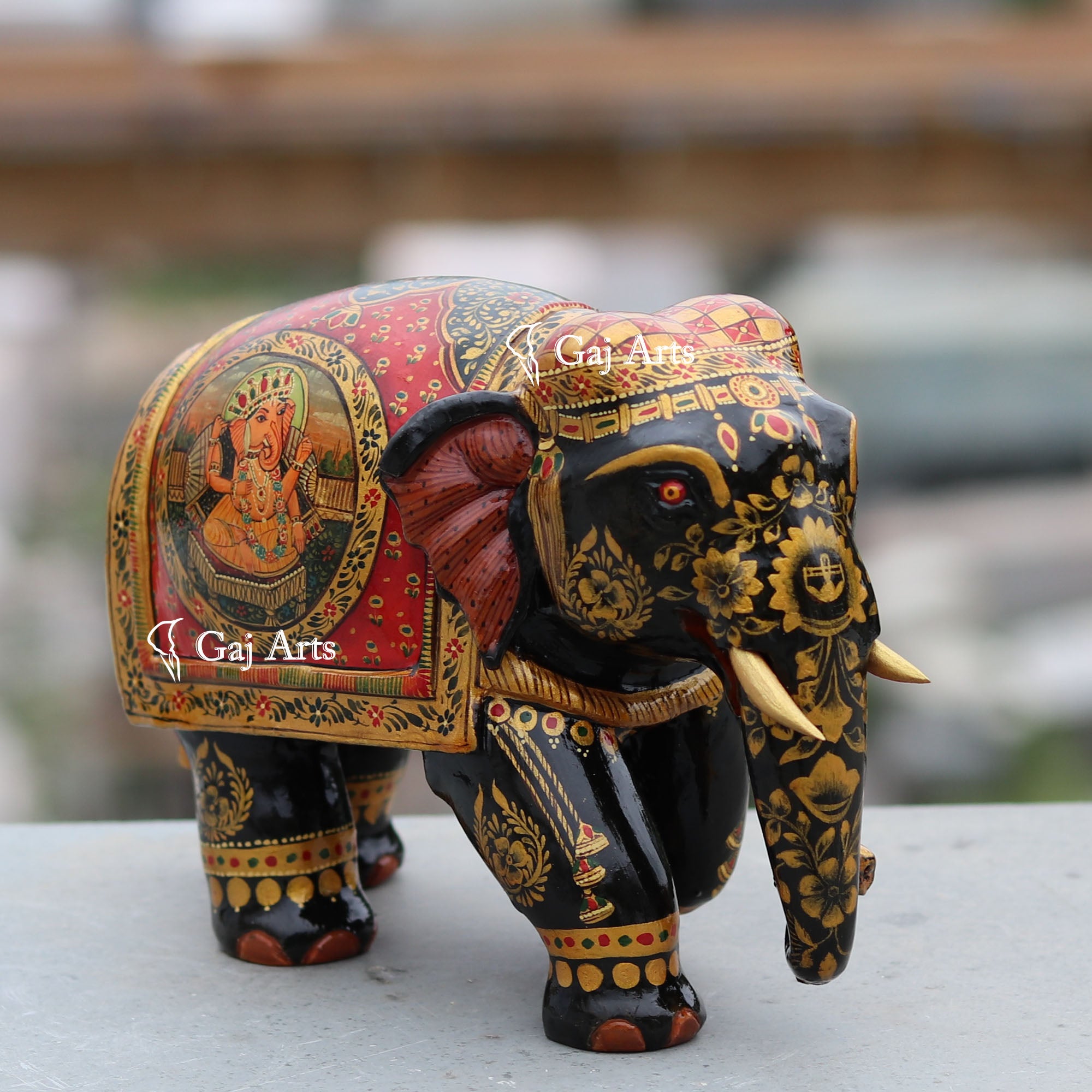 Natural Wood Elephant Decor | 8 Inch