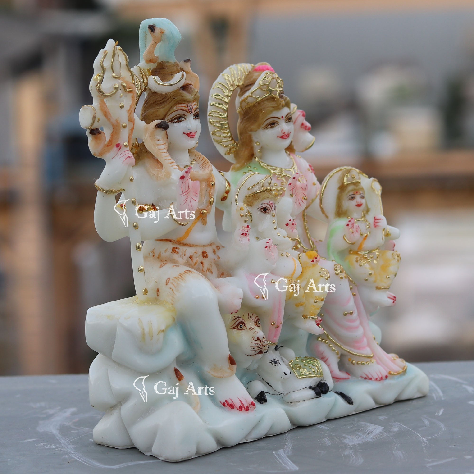 Marble Shiv Parivar Idol | 7 Inch