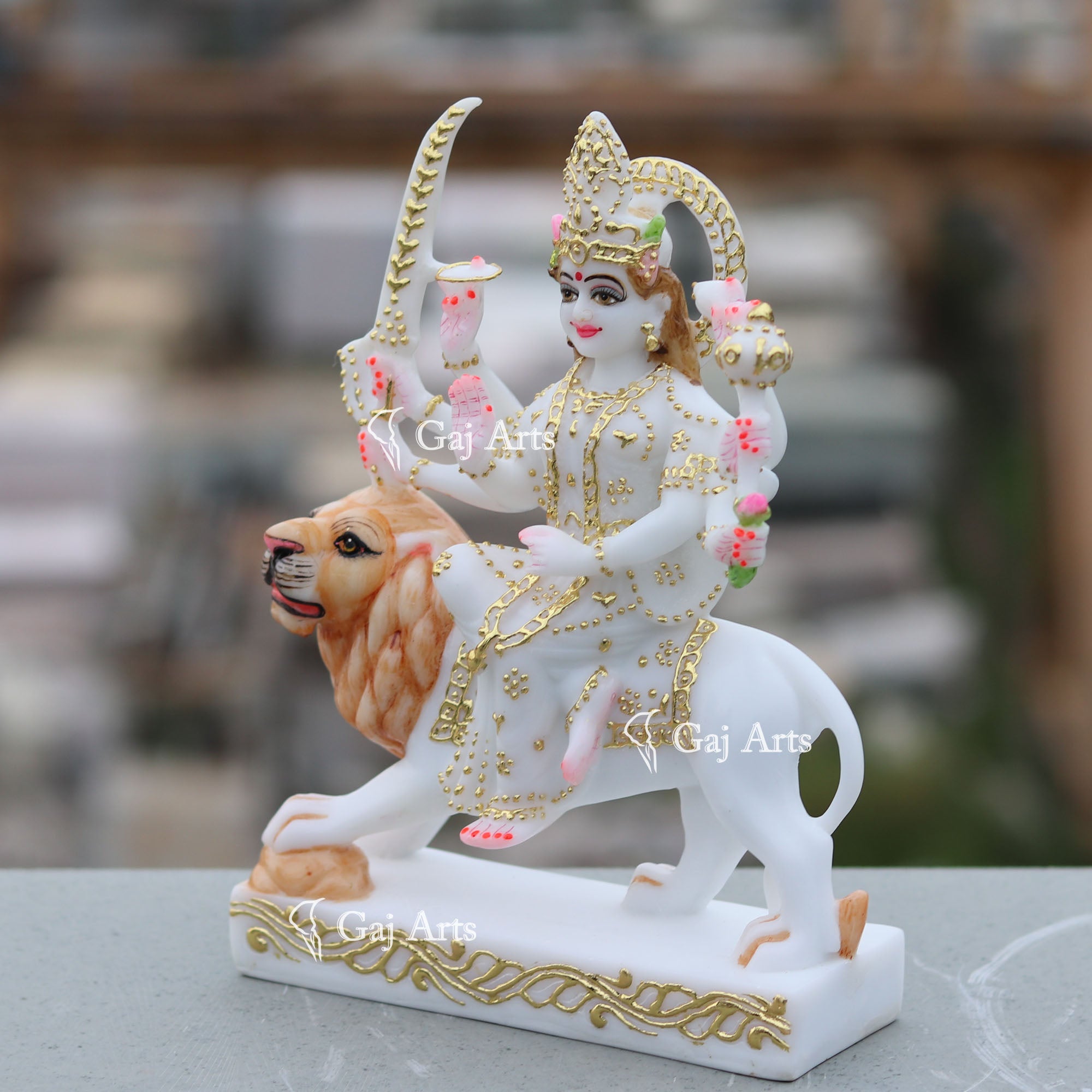 Marble Durga Maa Idol | 9 Inch